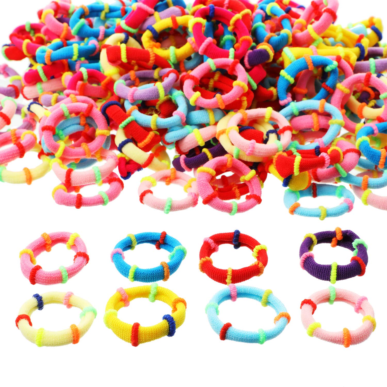 200 Pieces Colorful Elastic Hair Ties Seamless Hair Band Ropes Soft Small  Ponytail Holders Fashion Stretchable