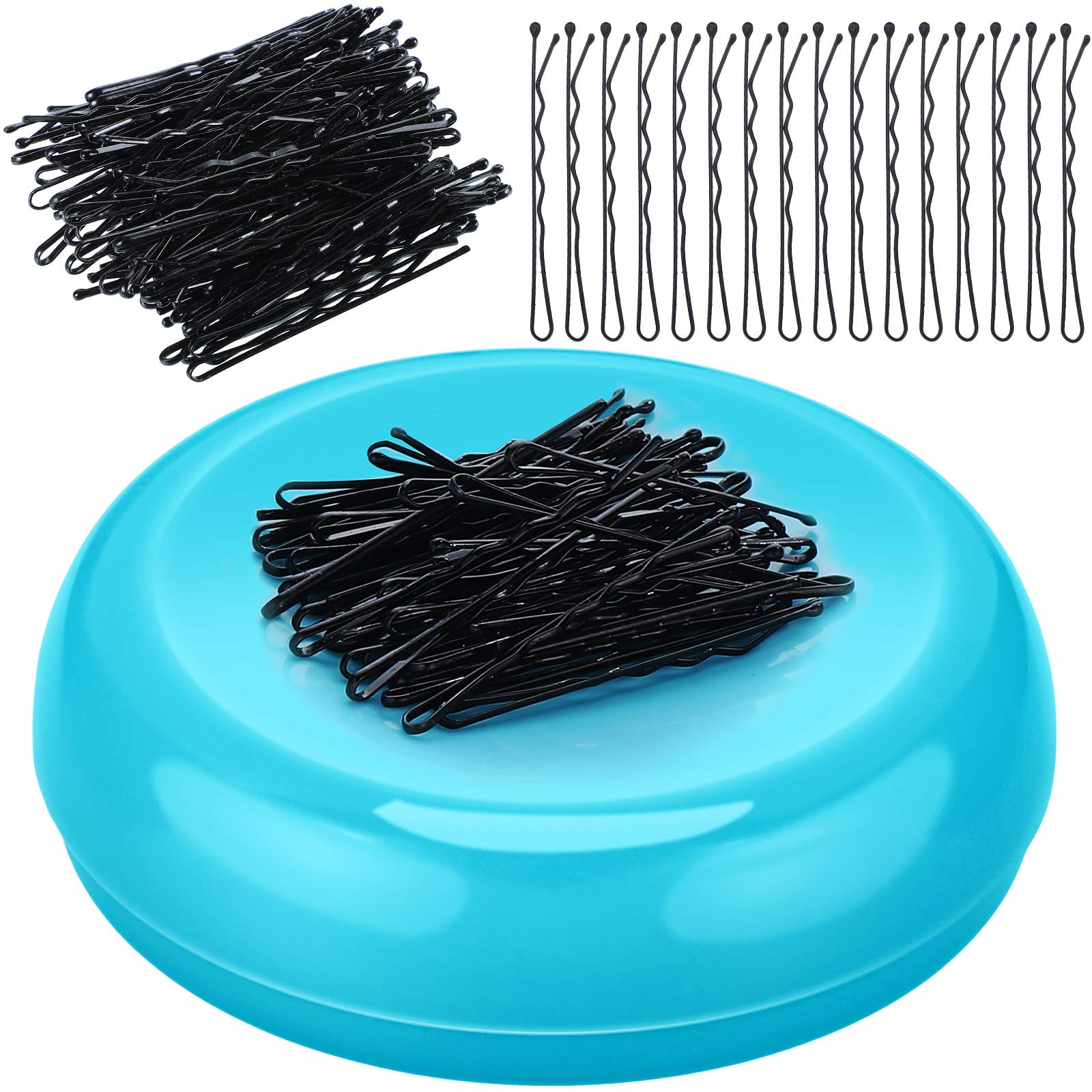 Magnetic Round Pincushion Pins Holder Cushion Magnetic Metal Hair Clips  Cushion Multi-Function Pin Storage Tool with 90 Pieces Hair Clips for  Sewing Needles Hair Clips Blue