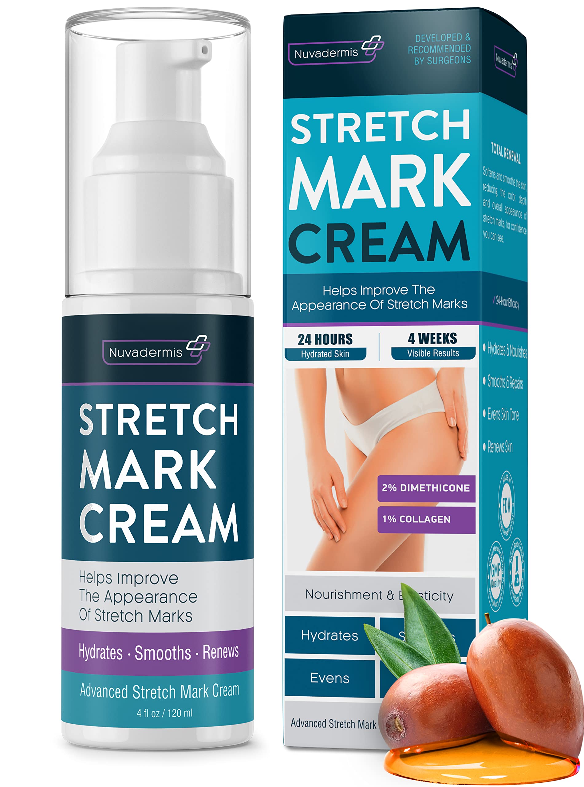 Flygtig større bælte Stretch Mark Cream - Prevention & Remover of StretchMarks - Maternity &  Pregnancy Skin Care - Collagen, Jojoba & Olive Oil, Allantoin - Belly Lotion  for Pregnant Women - Hydrates,Smoothes,Renews 4 oz