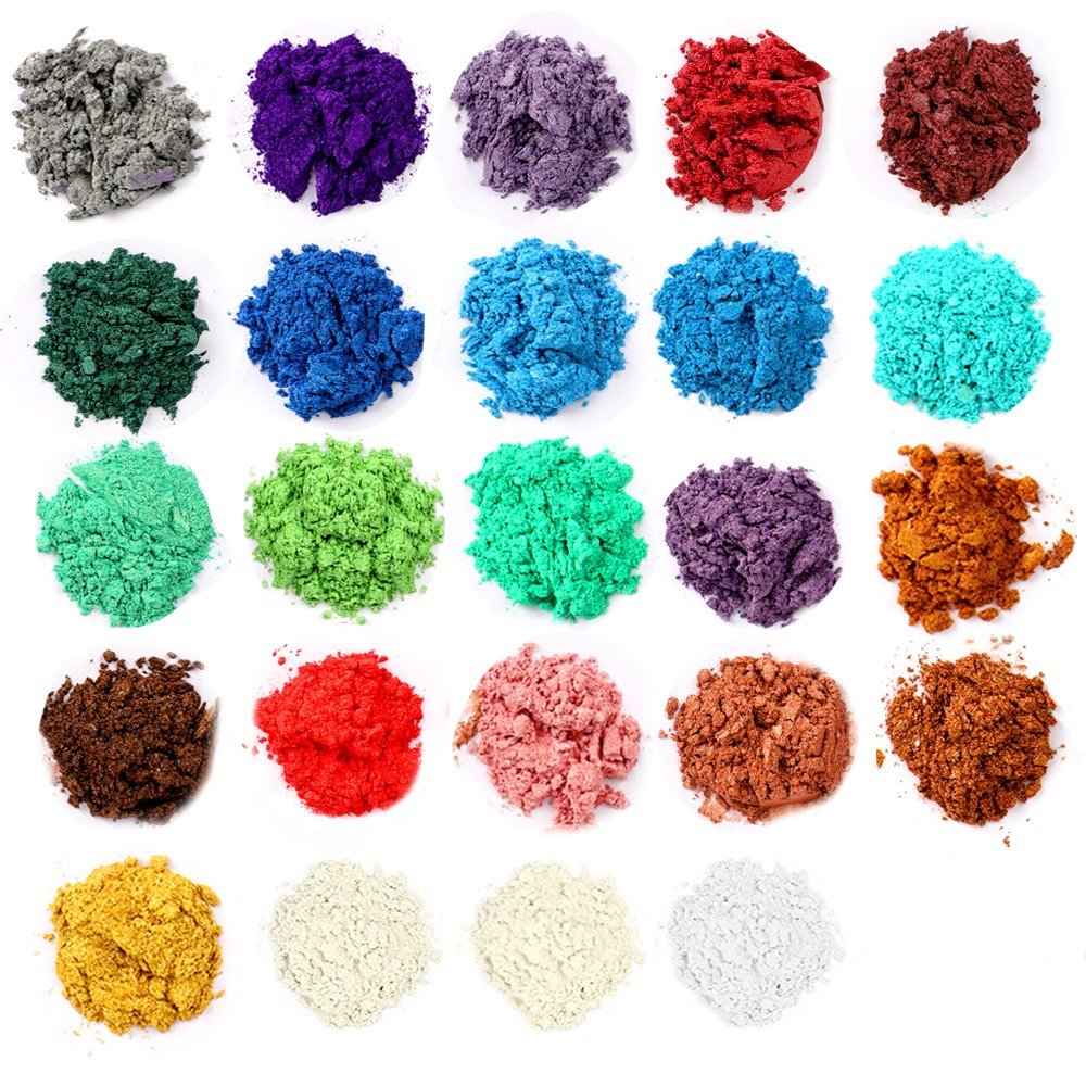 Mica Powder, Lip Gloss Pigment Powder 24 Colors, Handmade Soap