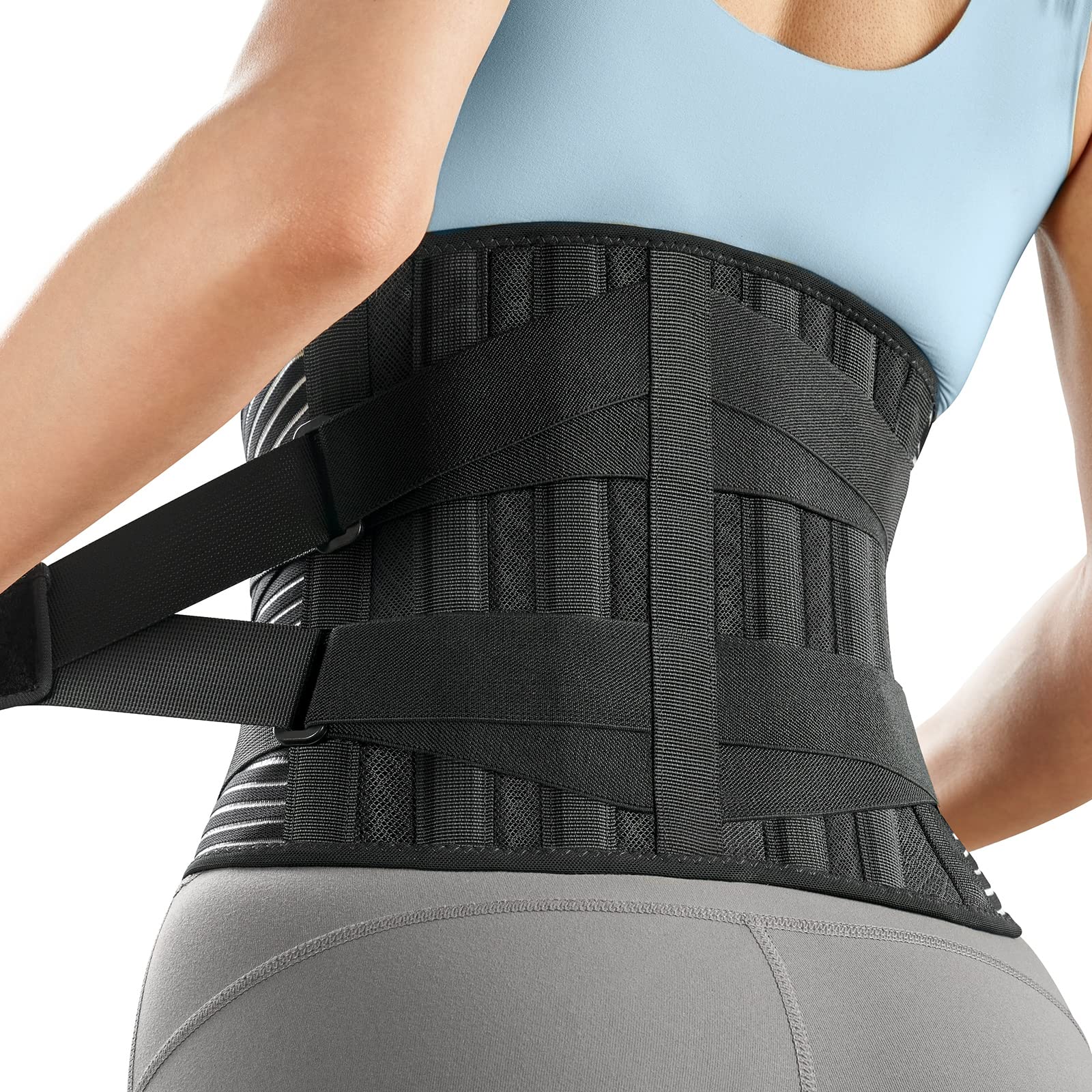  Freetoo Back Braces for Lower Back Pain Relief with 6