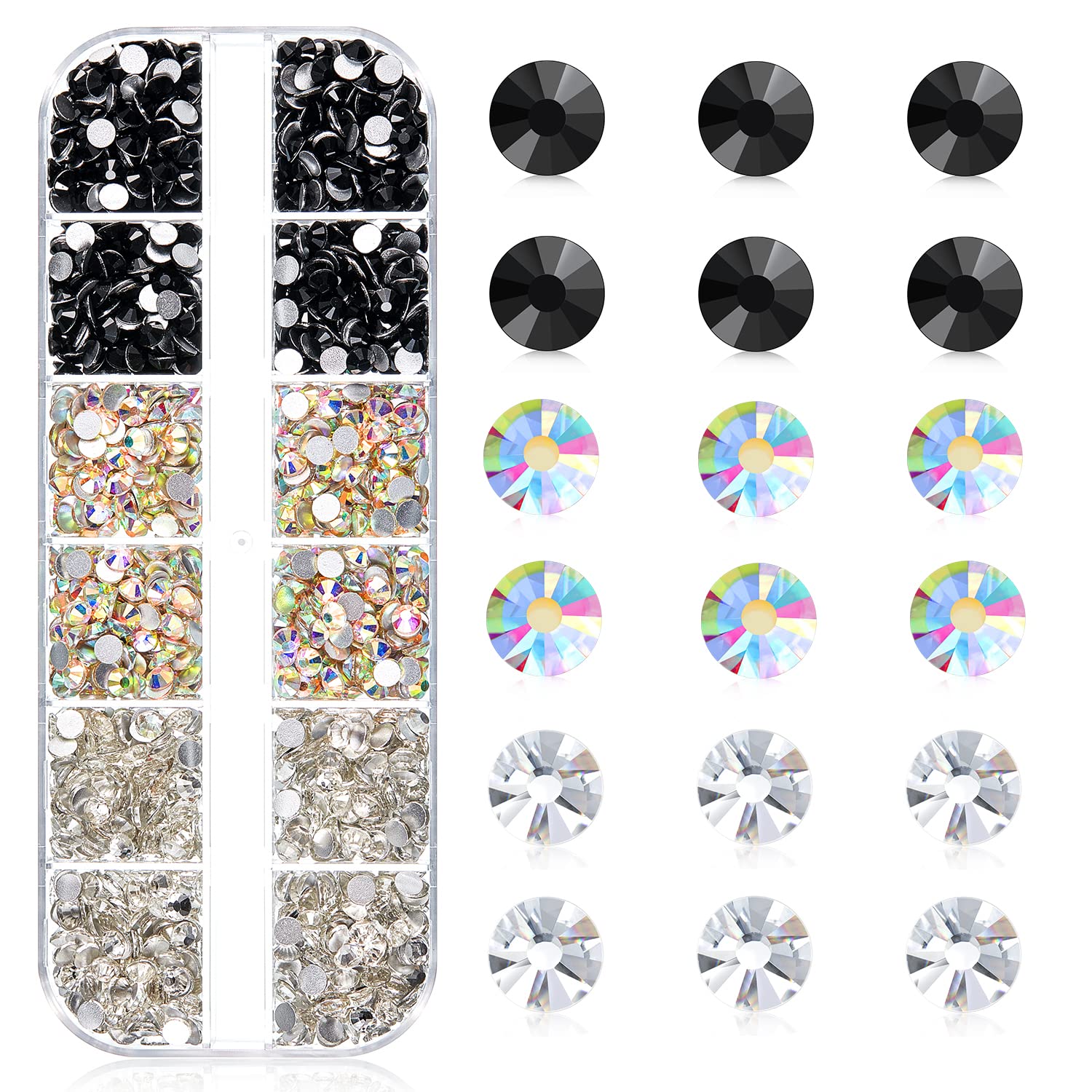 Modelones 1440Pcs Rhinestones for Nails Nail Diamonds Rhinestones