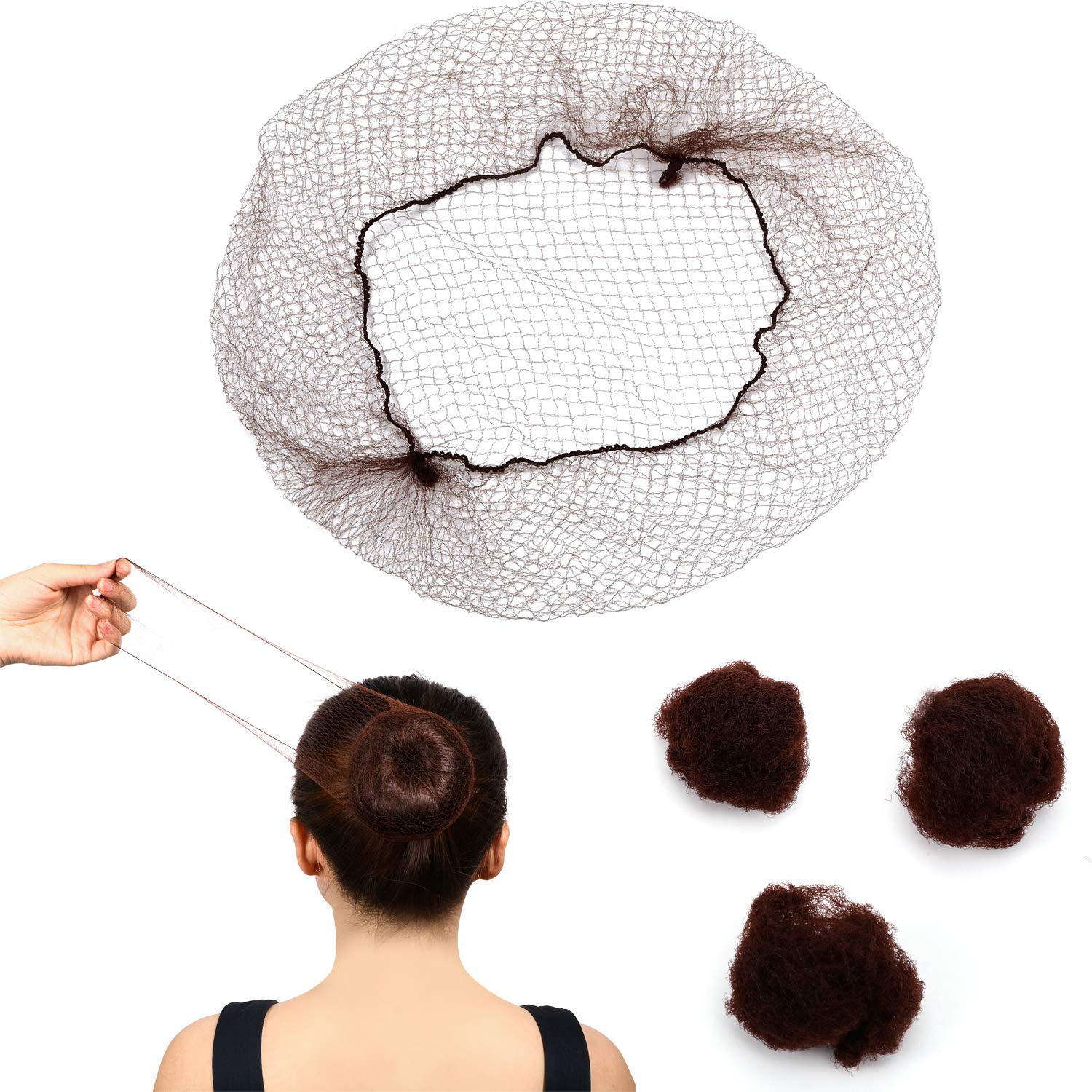 100pcs Invisible Hair Nets - Elastic Edge Mesh For Sports, Buns, & Dance