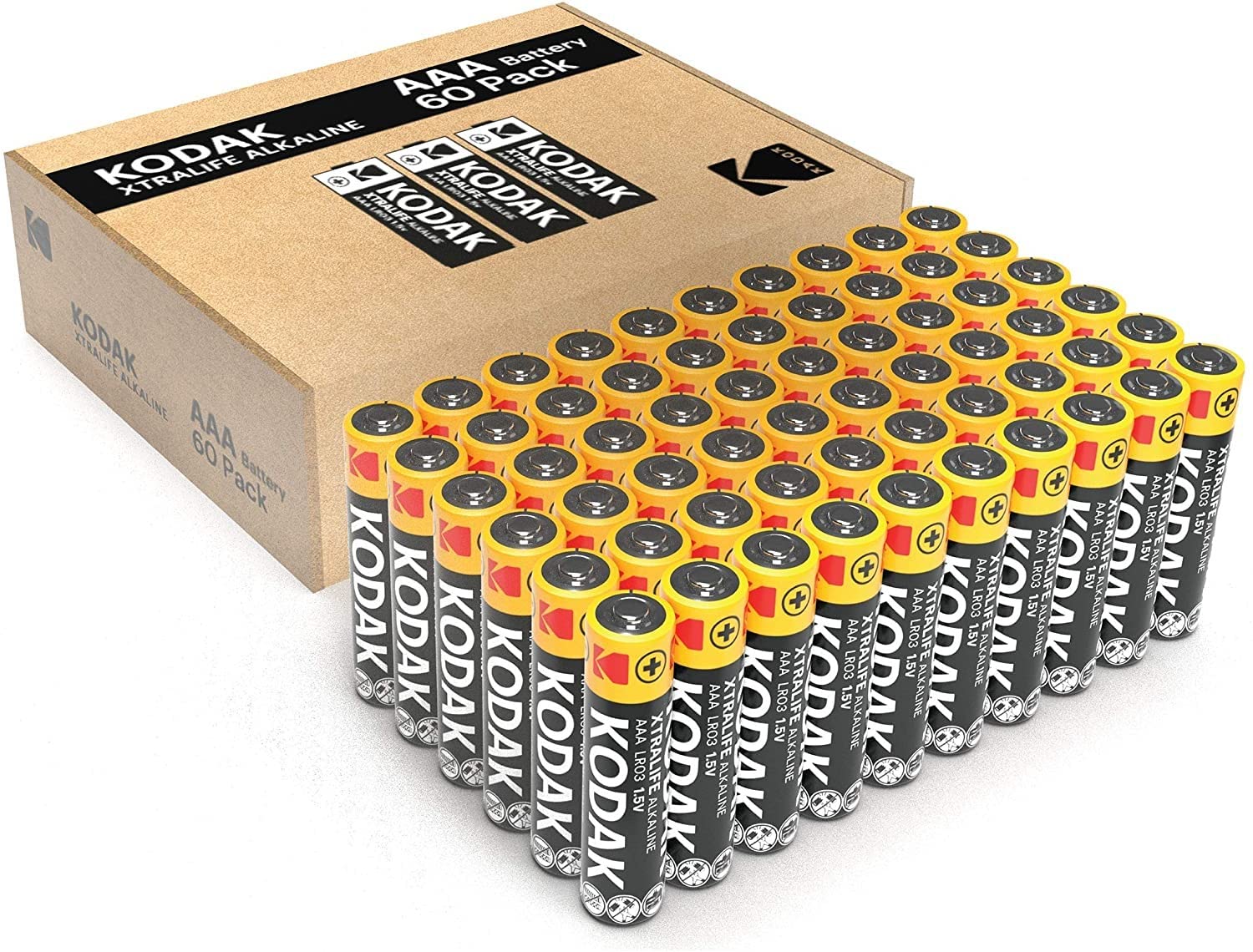 KODAK AAA Batteries 60 Pack with 10 Years Shelf Life Long Lasting