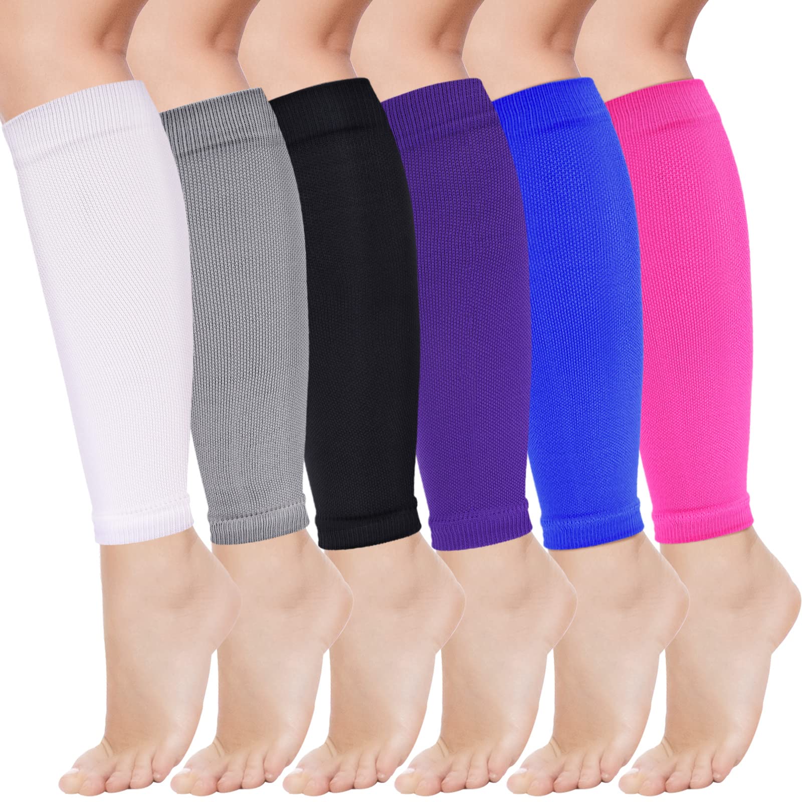6 Pairs Calf Compression Sleeve for Men Footless Leg Support Sleeve Calf  Support Socks 20-30mmhg for Leg Support Women Athletes Pain Relief Running  Shin Splint Nursing Travel (X-Large)