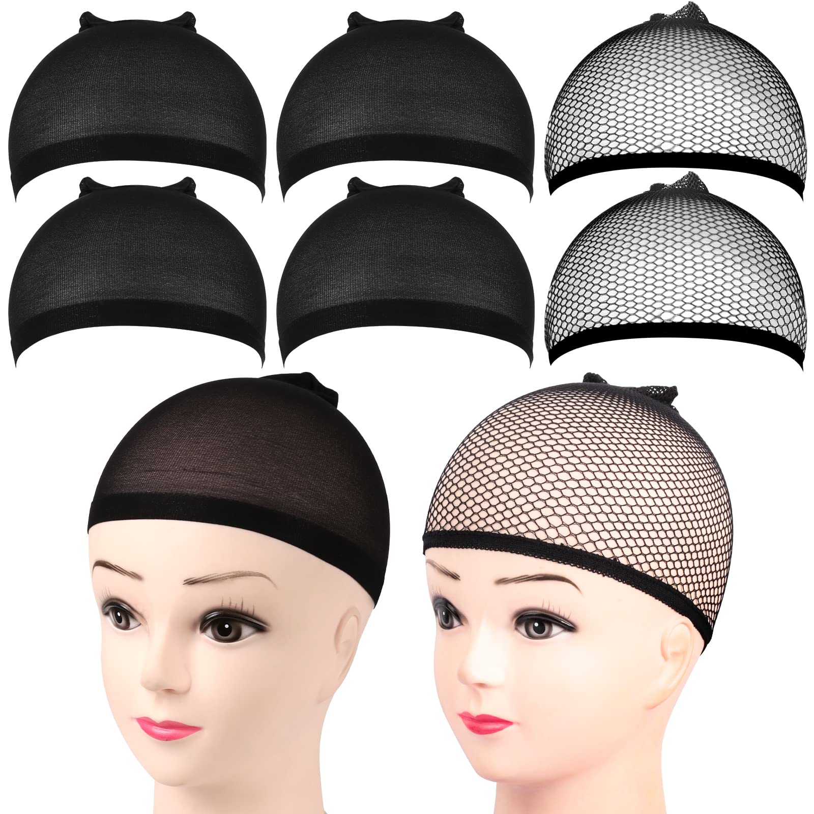 Nylon Wig Cap 2pcs/pack by Belle Tress Black / Black