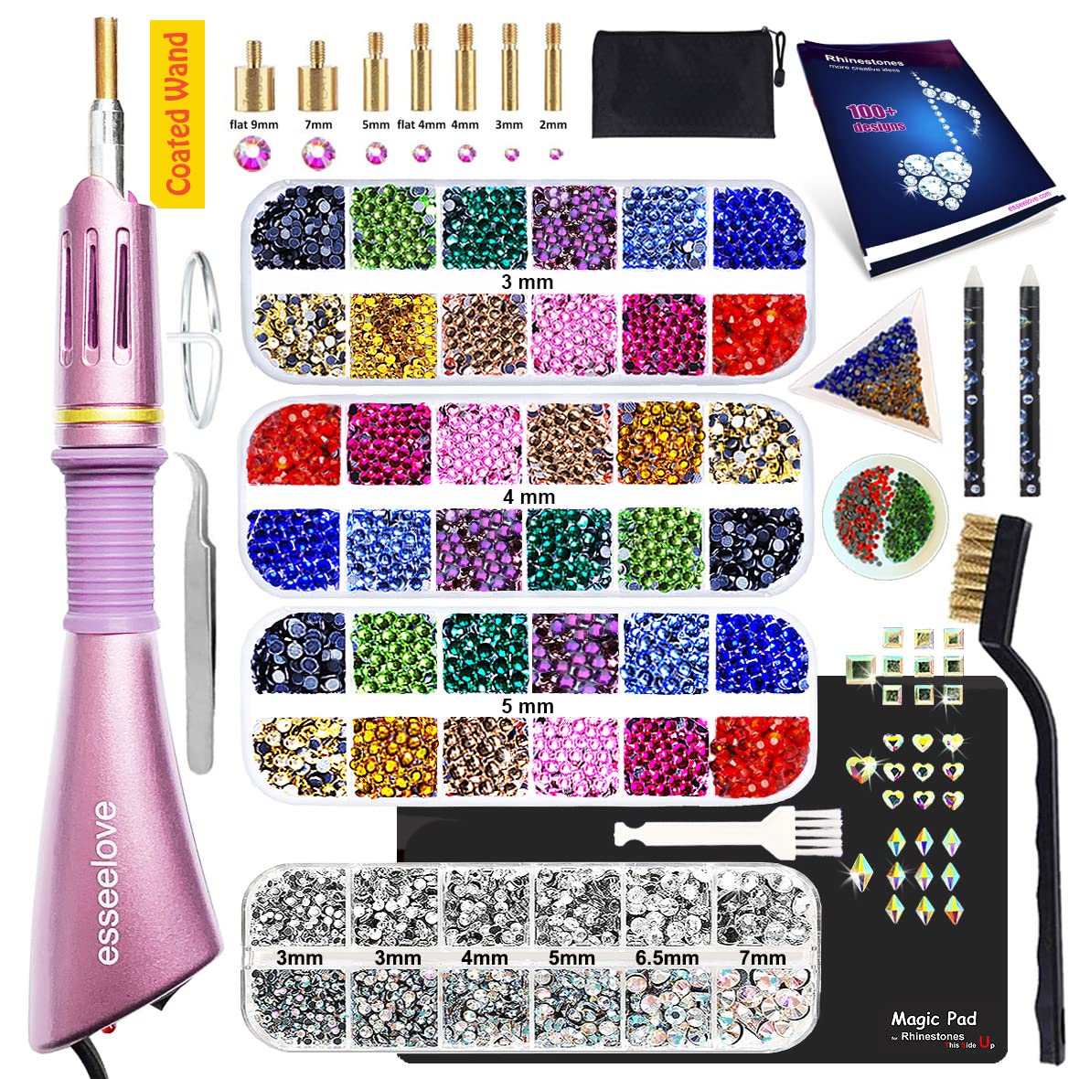 Hotfix Applicator Tool, DIY Hot Fix Rhinestone Setter, Hot Fixed Kit, 5679  Pcs, AB, Clear, 34/