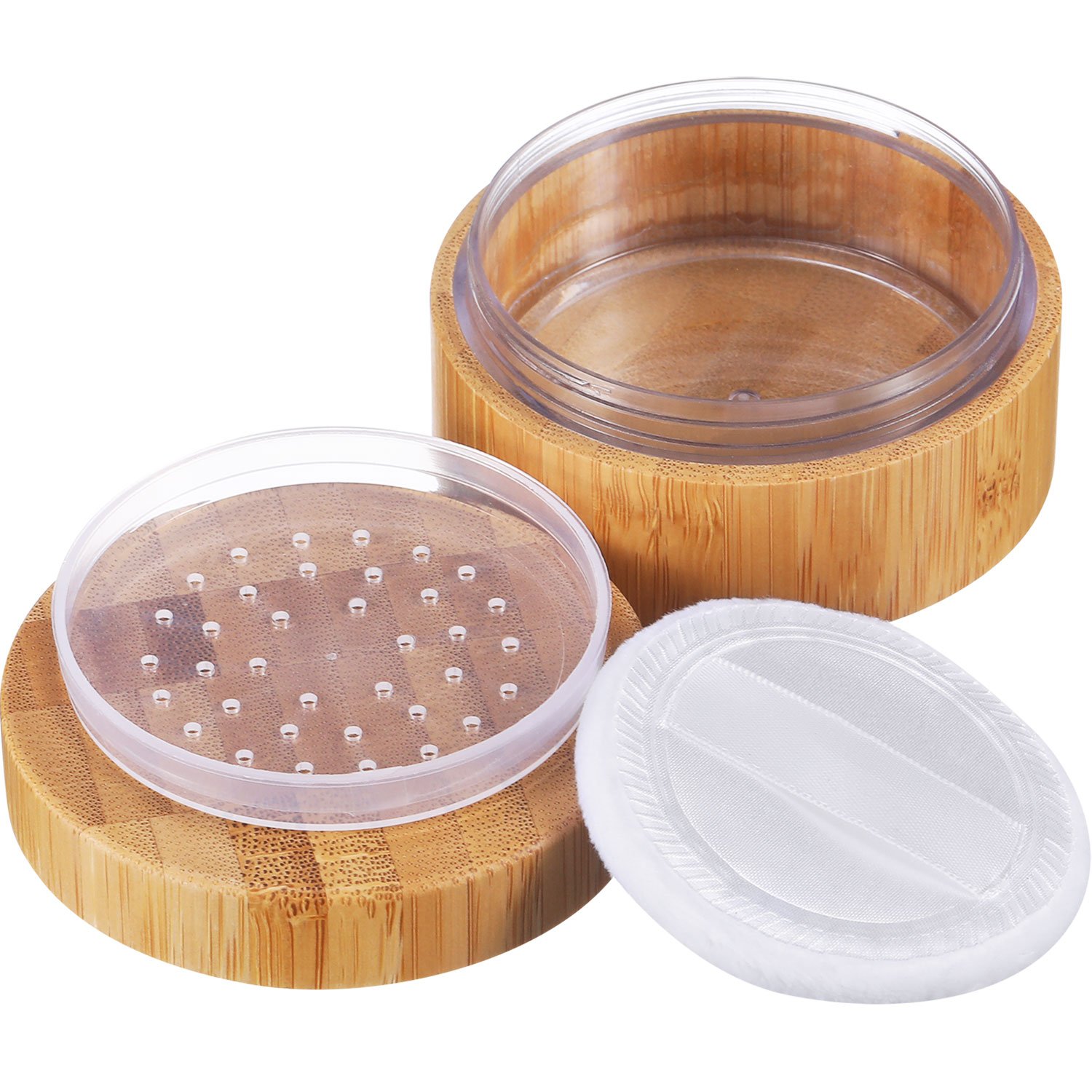 Frienda 30 ml Empty Loose Powder Container Bamboo Cosmetic Make-up