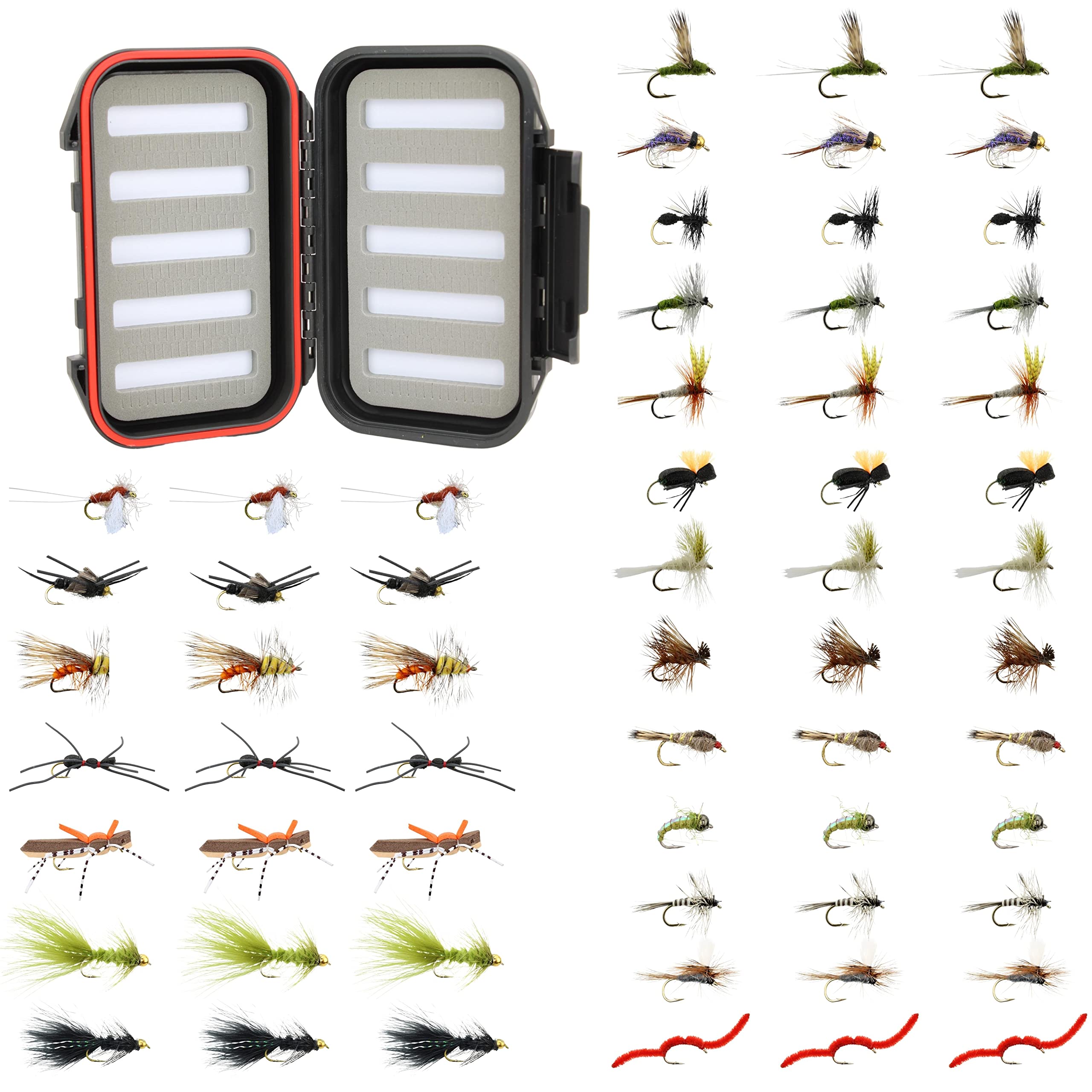 Wild Water Fly Fishing 60 Most Popular Flies in Mini-Mega Assortment with  Small Fly Box