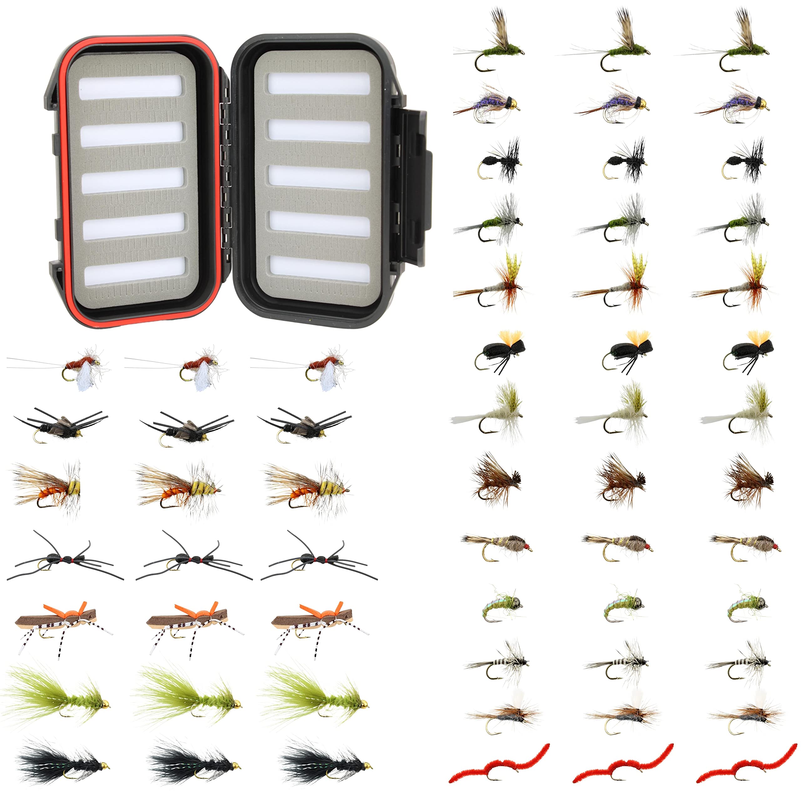 Wild Water Fly Fishing 60 Most Popular Flies in Mini-Mega Assortment with Small  Fly Box