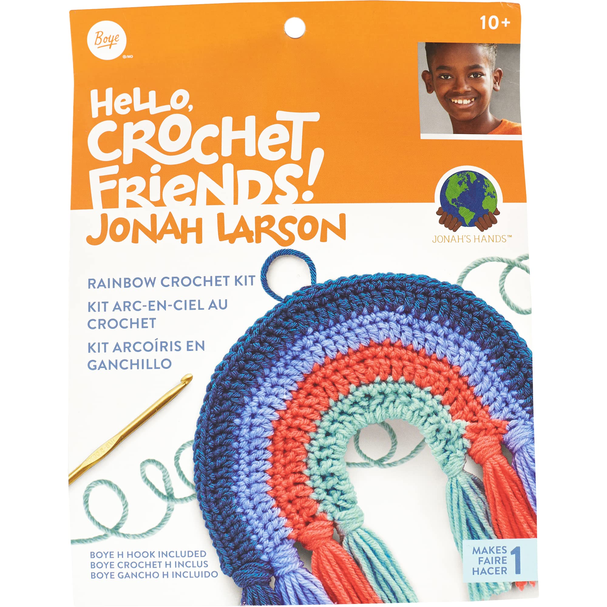 Boye Jonah's Hands Rainbow Wall Decoration Beginners Crochet Kit
