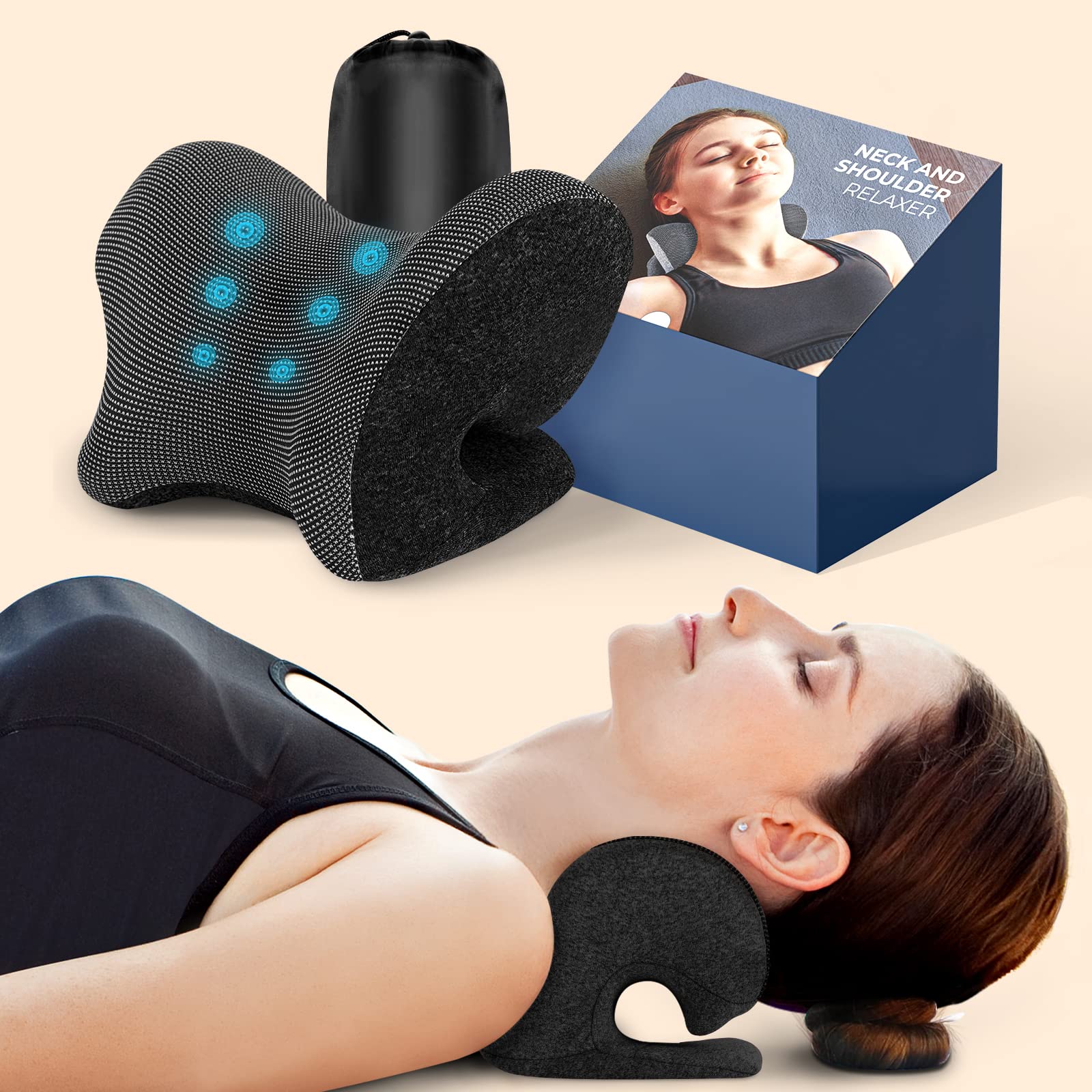 Neck and Shoulder Relaxer with Magnetic Therapy Pillowcase, Neck