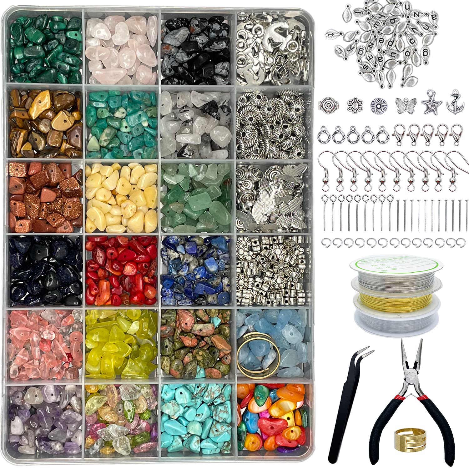 Xmada Jewelry Making Kit - 1587 PCS Beads for Jewelry Making Jewelry Making  Supplies with Crystal Beads