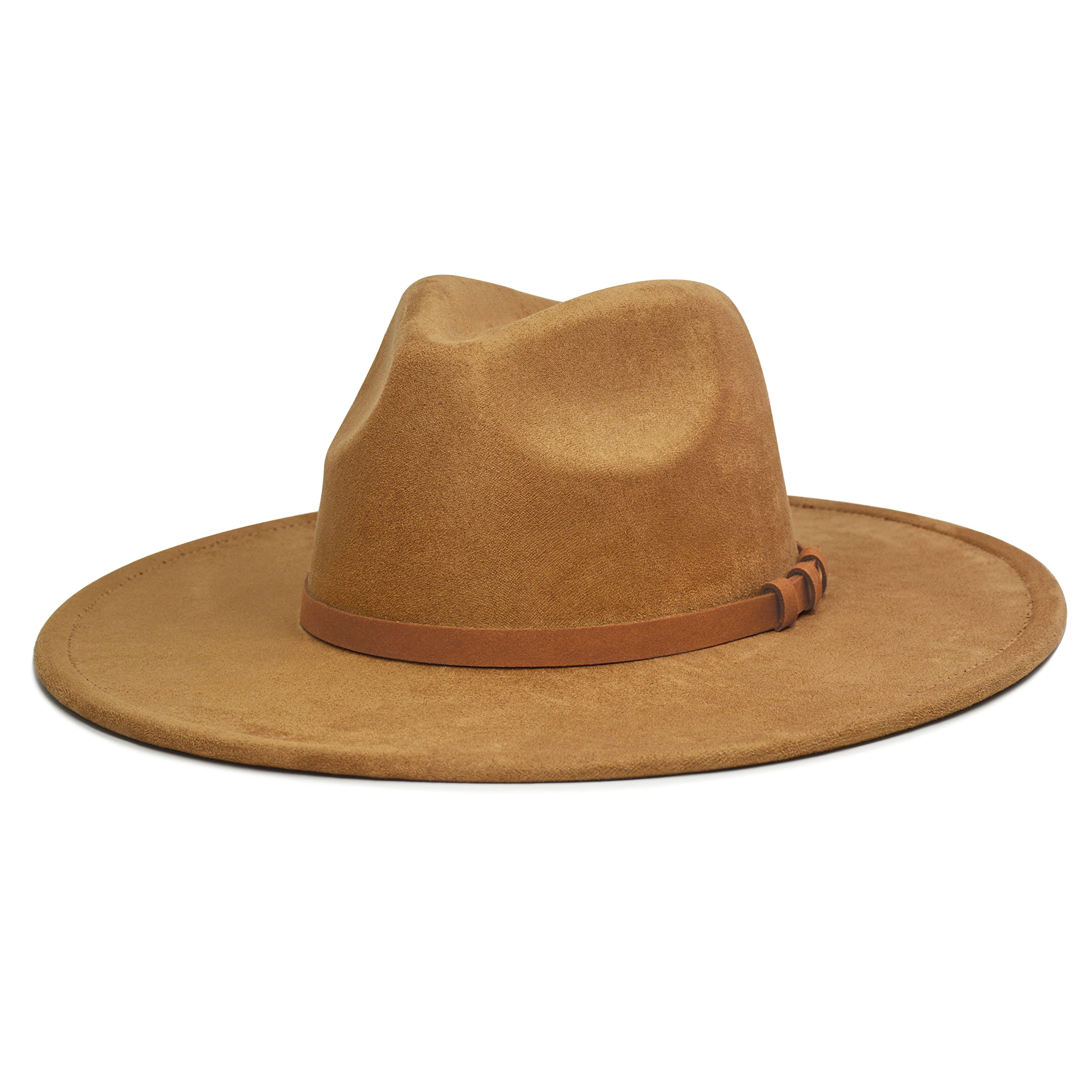 Brown Wide Brim Felt Hat for Women