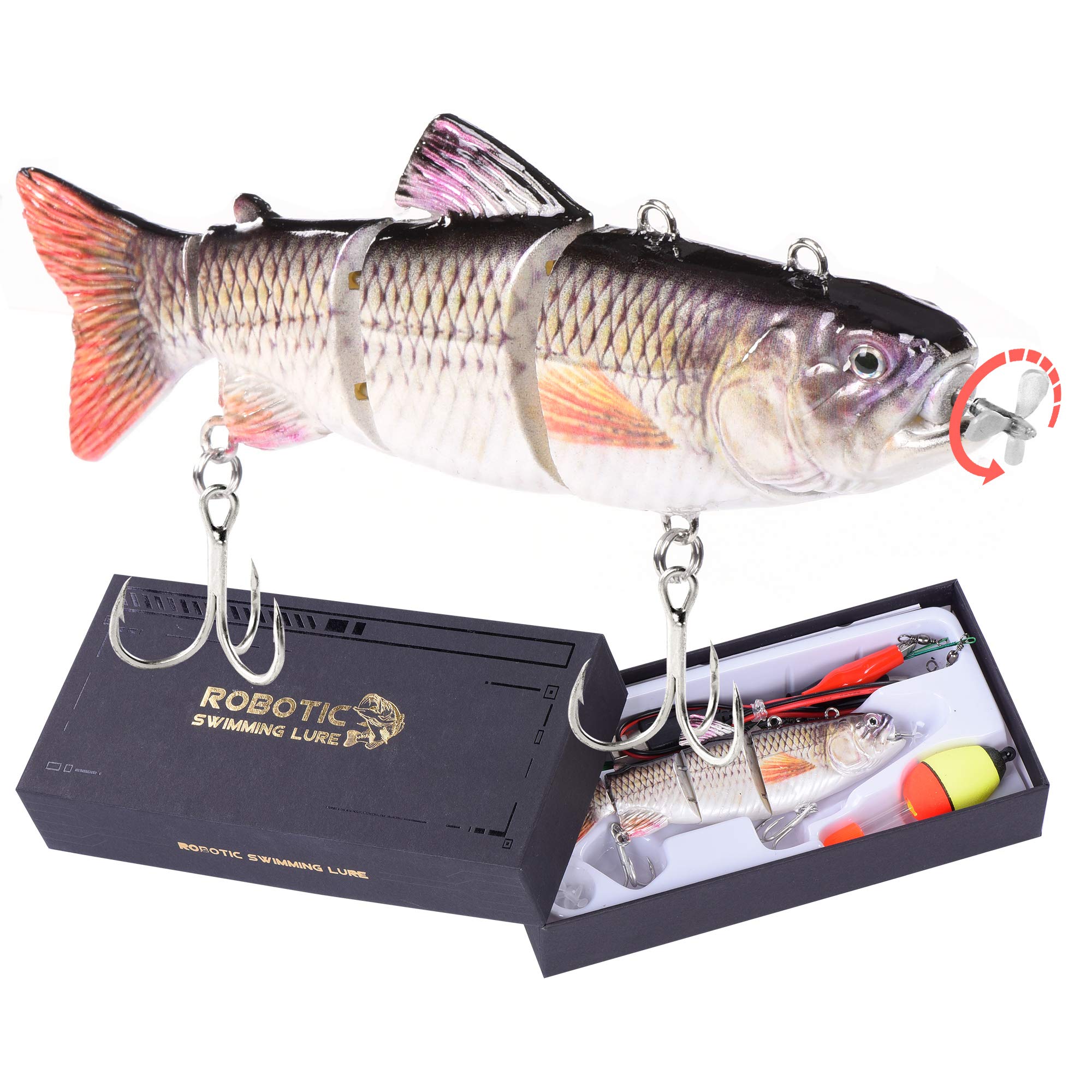 Robotic Swimming Fishing Electric Lures 5.12 USB Rechargeable LED Light Wobbler  Multi Jointed Swimbaits Hard Lures Fishing Tackle Common Shad