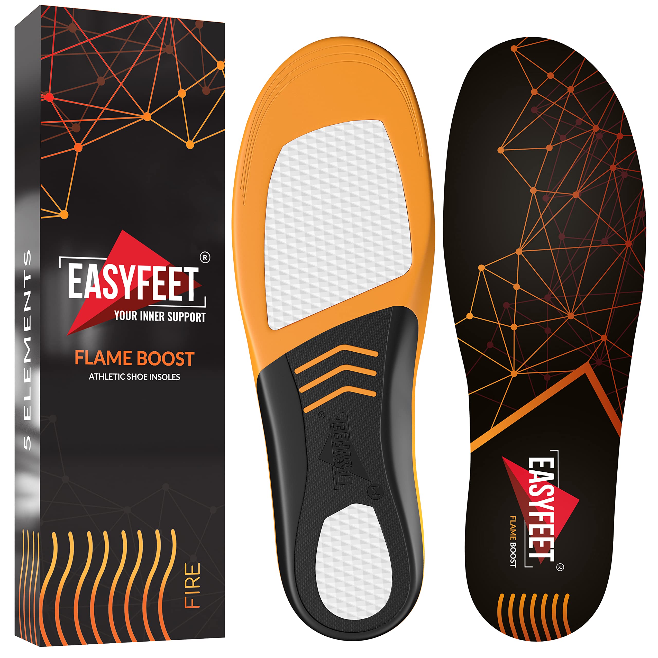 New 2022 Sport Shoe Insoles Men Women - Ideal for Active Sports Walking Running Training Hiking Hockey - Extra Shock Absorption Inserts - Orthotic Comfort Insoles for Sneakers Running Shoes Black M (Men 9-10.5/W