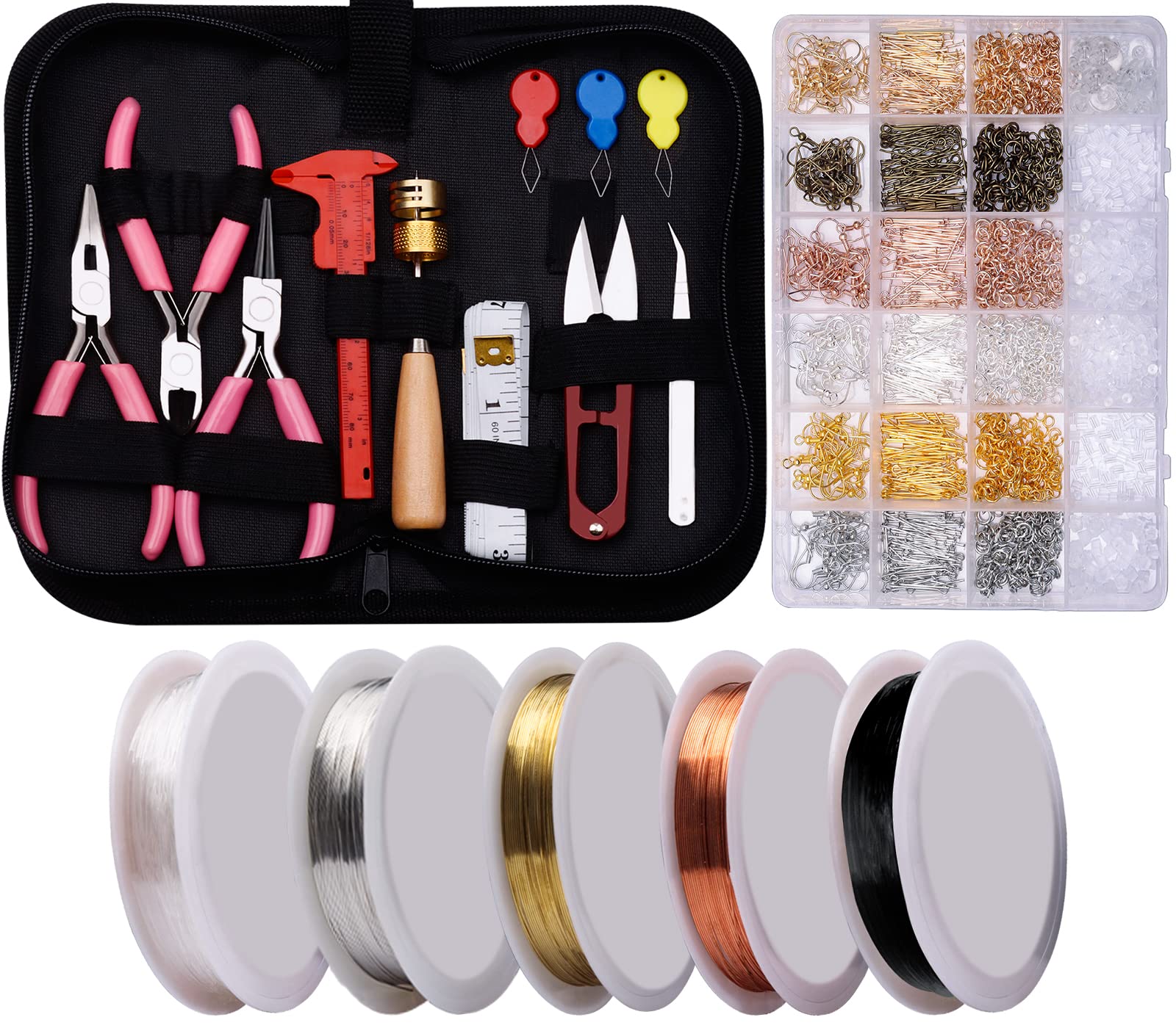 Yholin Jewelry Making Kits for Adults Wire Wrapping Kit with Tools Wire  Accessories for Making and Repair pink