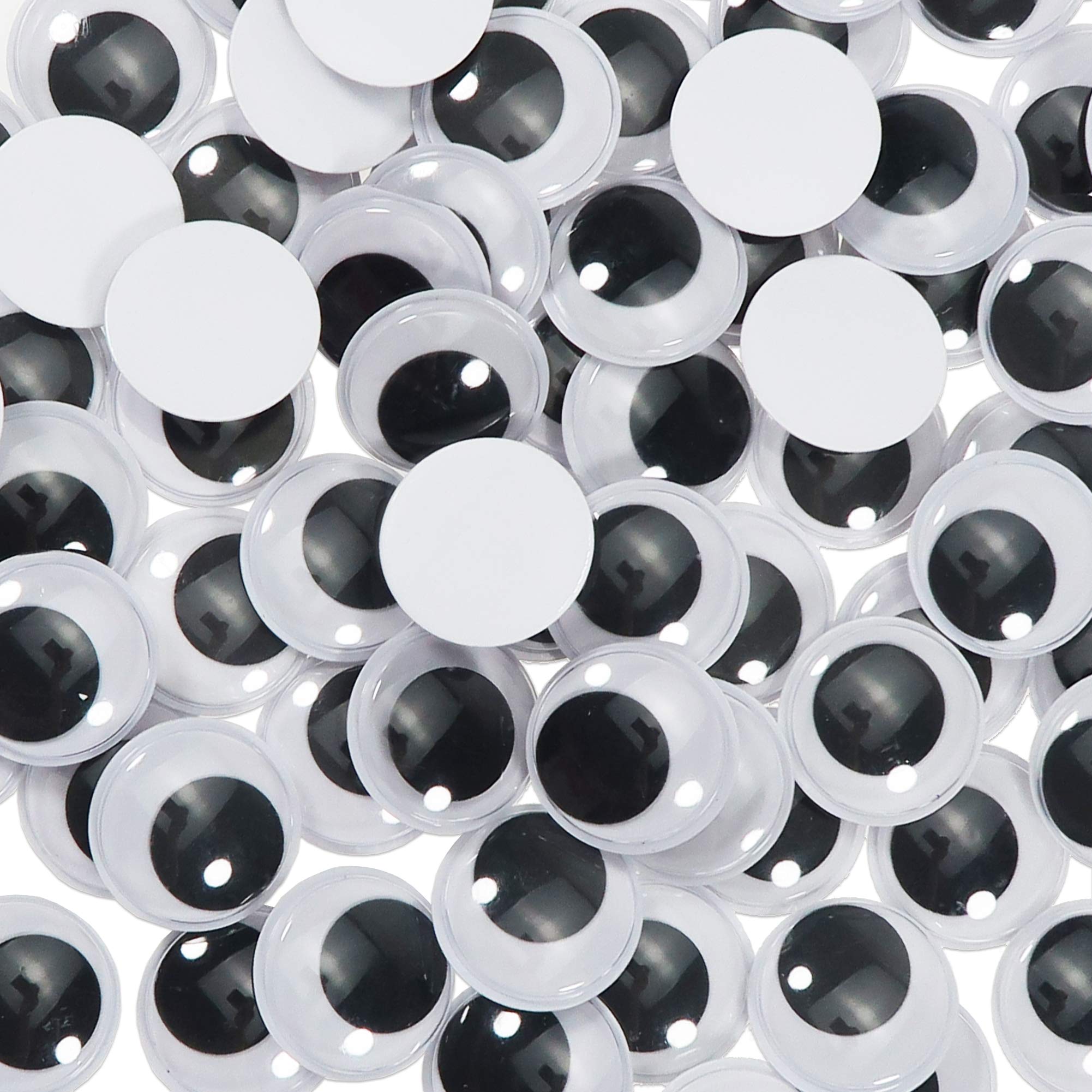 TOAOB 100pcs 30mm Black Wiggle Googly Eyes with Self Adhesive Round Plastic Sticker  Eyes for DIY Arts Crafts Scrapbooking Decoration