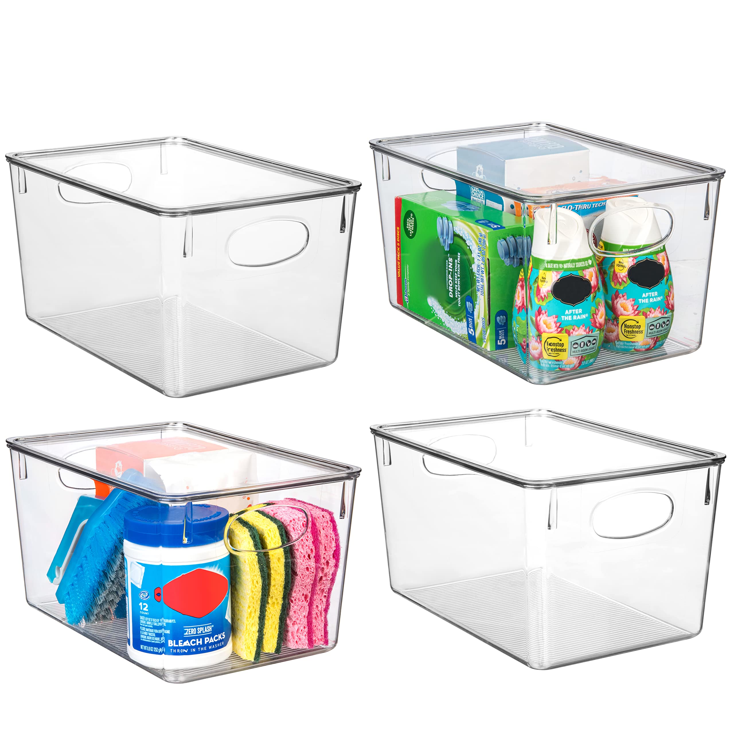 ClearSpace 12.5 x 9.5 x 7 Clear Plastic Storage Bins with Lids