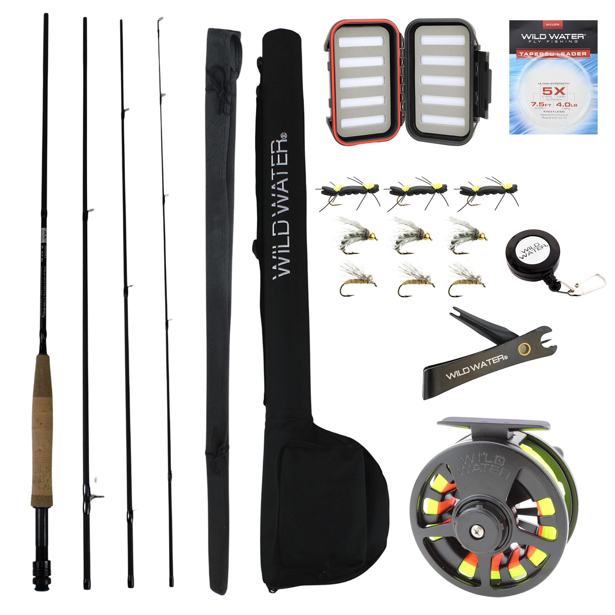 Wild Water Standard Fly Fishing Combo Starter Kit 5 or 6 Weight 9