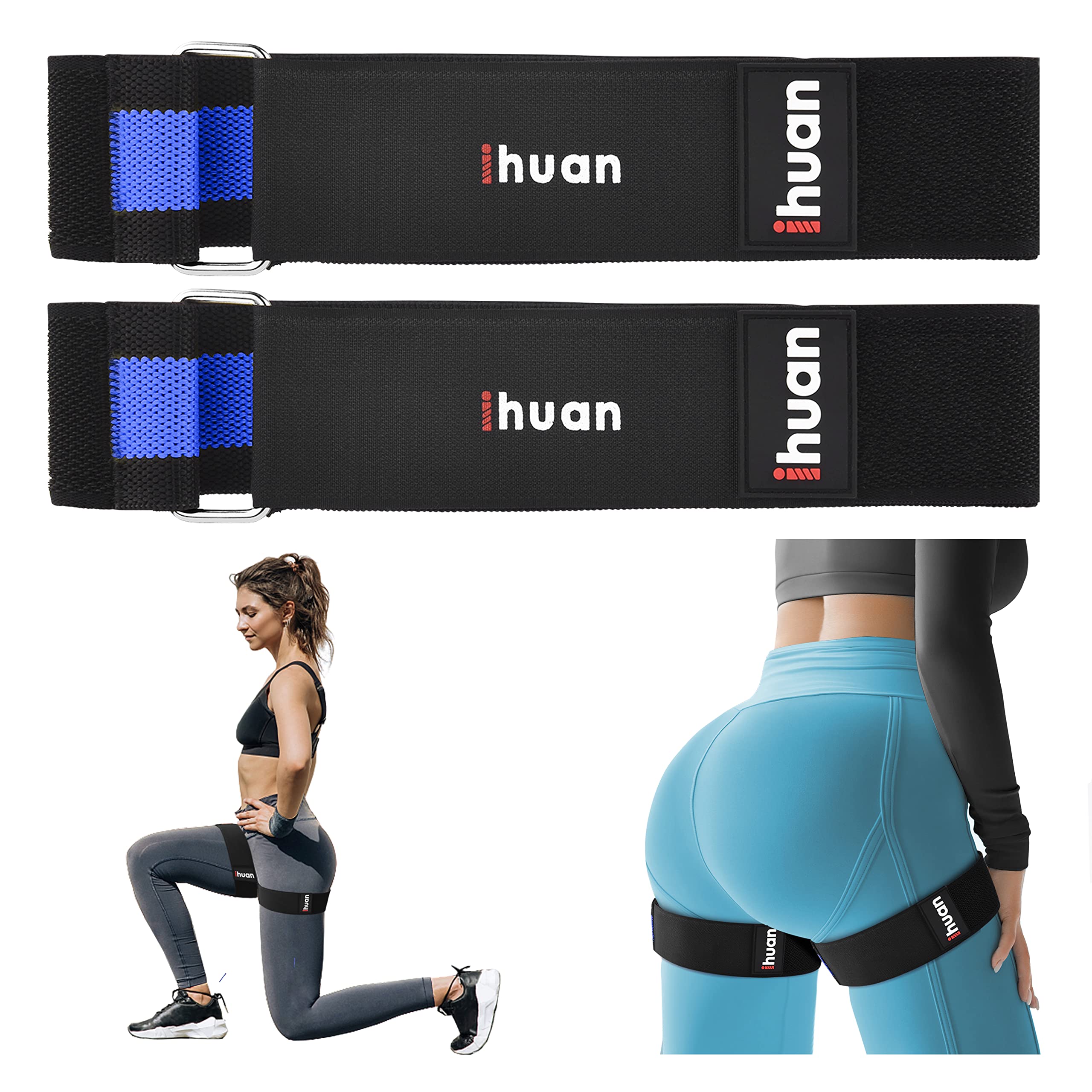 ihuan Blood Flow Restriction Bands for Women-Booty: BFR Bands for Women  Glutes, Thigh Straps for Workout, Booty Bands for Butt Lift, Occlusion Bands  for Leg and Butt Black+Blue