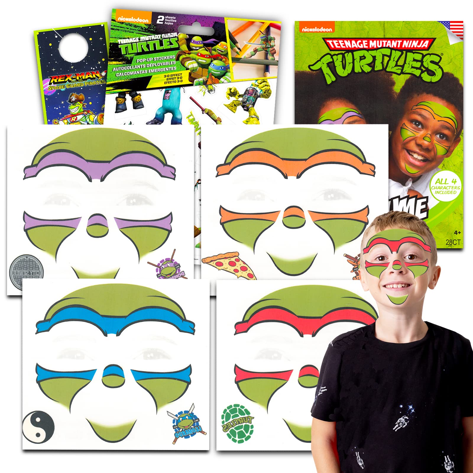 Kid's Teenage Mutant Ninja Turtles Michelangelo Shirt And Eyemask