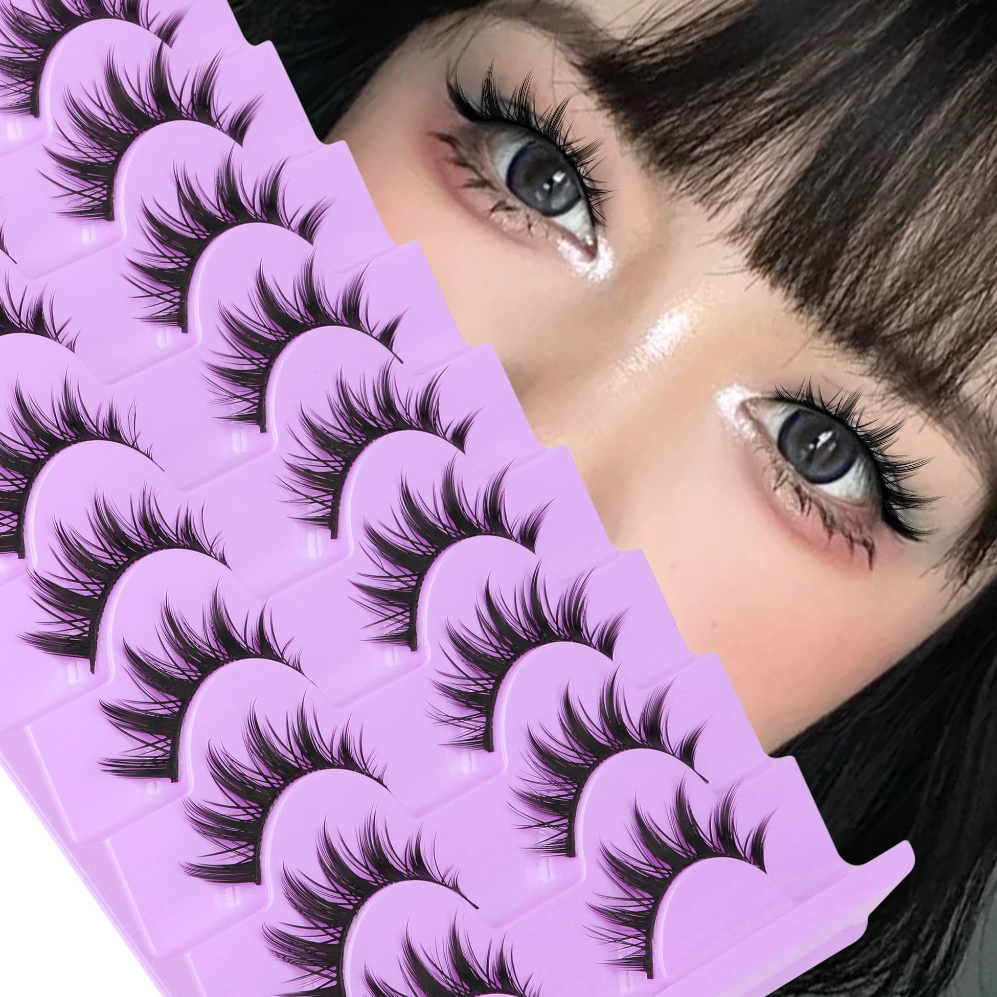 5 Pairs False Eyelashes Manga Anime Lashes Japanese Cosplay Spiky Lashes  Dramatic Thick Eyelashes Extensions Doll Strip Lashes - AliExpress