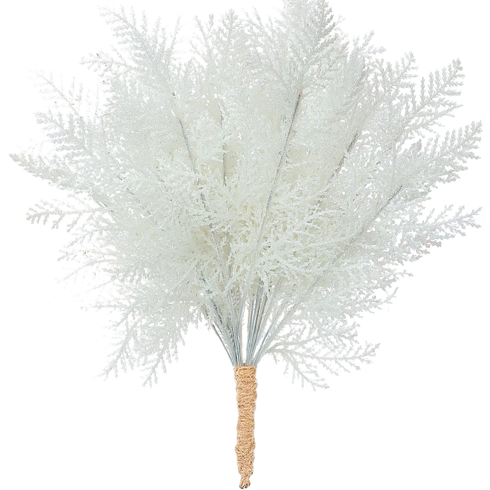 Artificial Pine Needles Christmas Floral Picks Branches Glitter Fake Floral  Twig Picks for Flower Greenery Arrangements