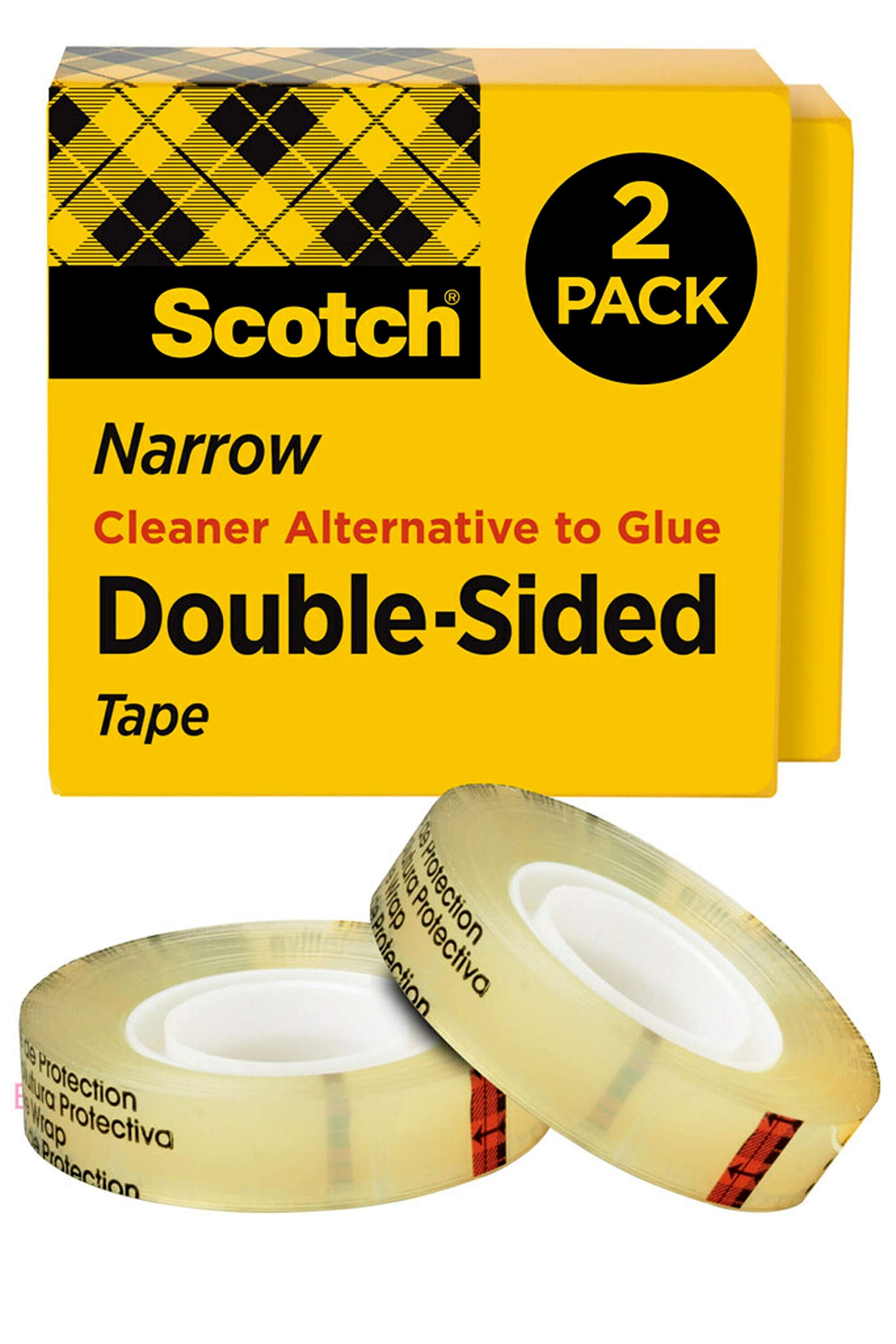 Scotch Double Sided Tape 1/2 in x 500 in Permanent 2 Boxes/Pack (665-2)