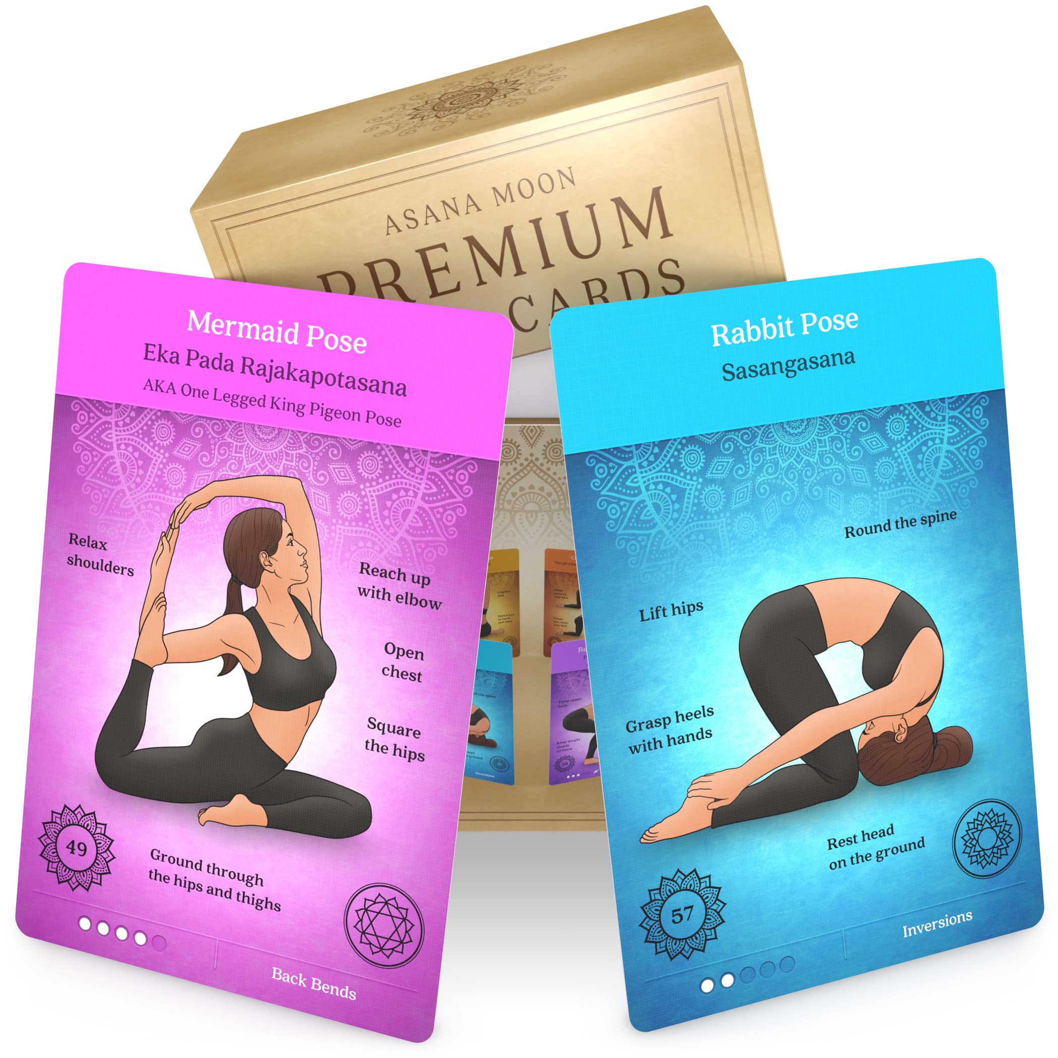 MERKA Merka Yoga Pose Flashcards: Your Ultimate Yoga Accessories For  Beginners To Masters, Deck Of 50 Yoga Cards For Men, Women, And C