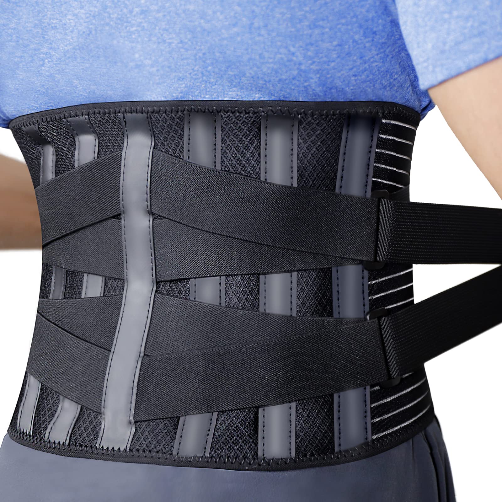 Bracepost Back Brace for Lower Back Pain Relief with 7 Stays Ultra-Breathable  Back Support Belt for Women Men, Adjustable Lumbar Support Belt for  Herniated Disc, Sciatica, Scoliosis(Size: Large) black Large