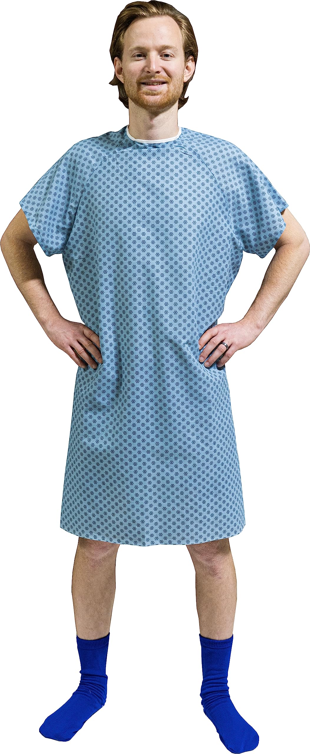 Briggs Healthcare Convalescent Gown with Back Tape Ties Blue 532-8030-0100  - Walmart.com