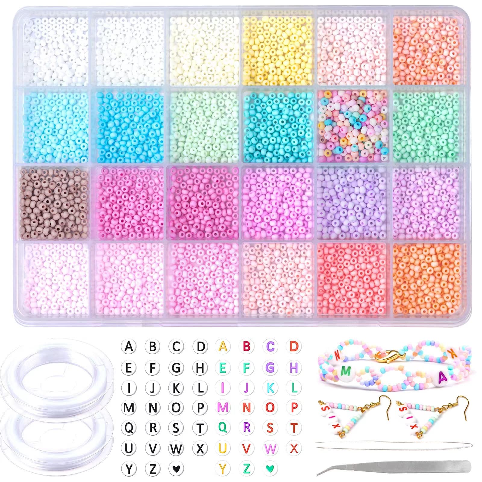 Rainbow Pony Beads for Jewelry Making, Pastel Round Beads for  Bracelet Making, Kandi Bracelets Kit with Colorful Letter Beads for Women  Girls Friendship Bracelets Making Kit , Hair Beads for Braids