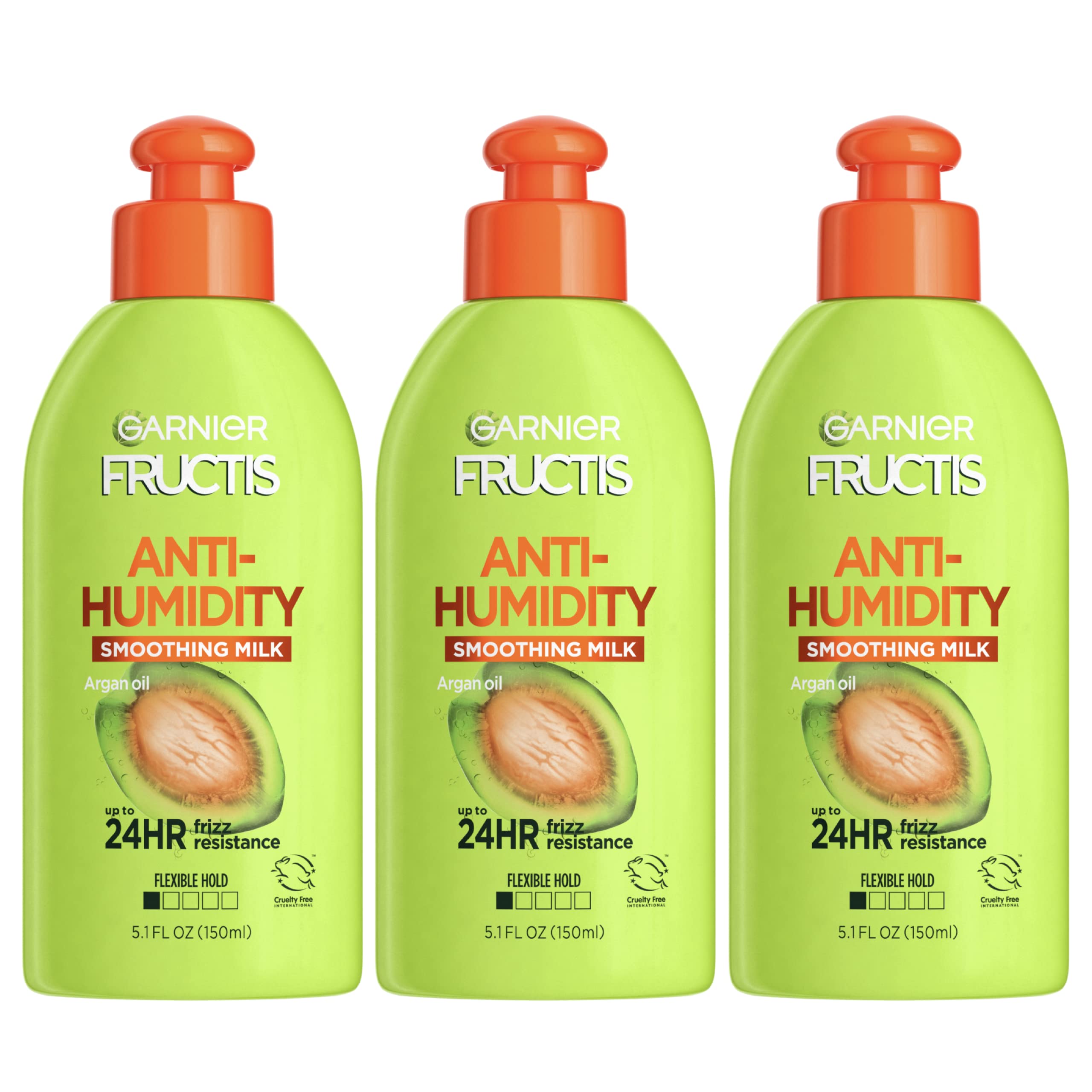 Garnier Fructis Style Anti-Humidity Smoothing Milk for Frizzy Hair, Ounce Bottle, 3 Count 3 Count (Pack of 1) Sleek Garnier Fructis Style Anti-Humidity Smoothing Milk for Frizzy Hair, Ounce Bottle, 3 Count 3 Count (Pack of 1) Sleek