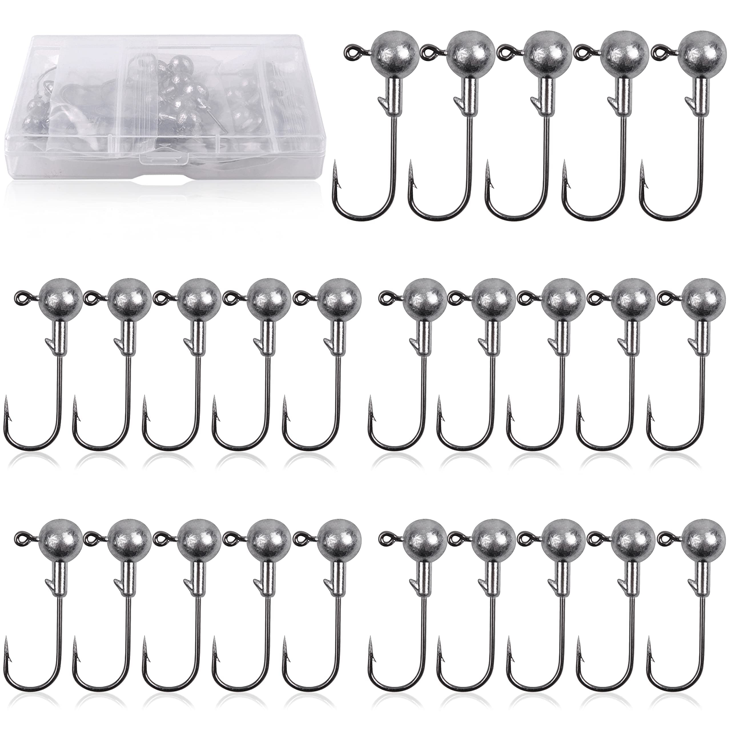 Jig Heads Angel Hook Set 30 Stk Rubber Fishing Jig Hooks with