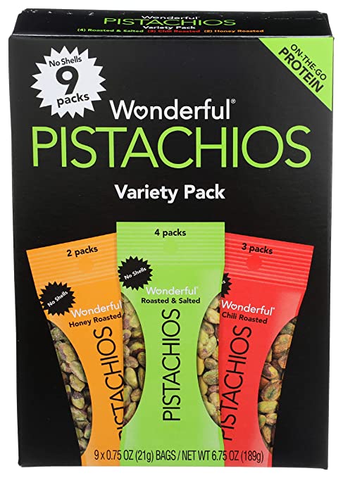 Wonderful Pistachios, Honey Roasted, 8 Packs