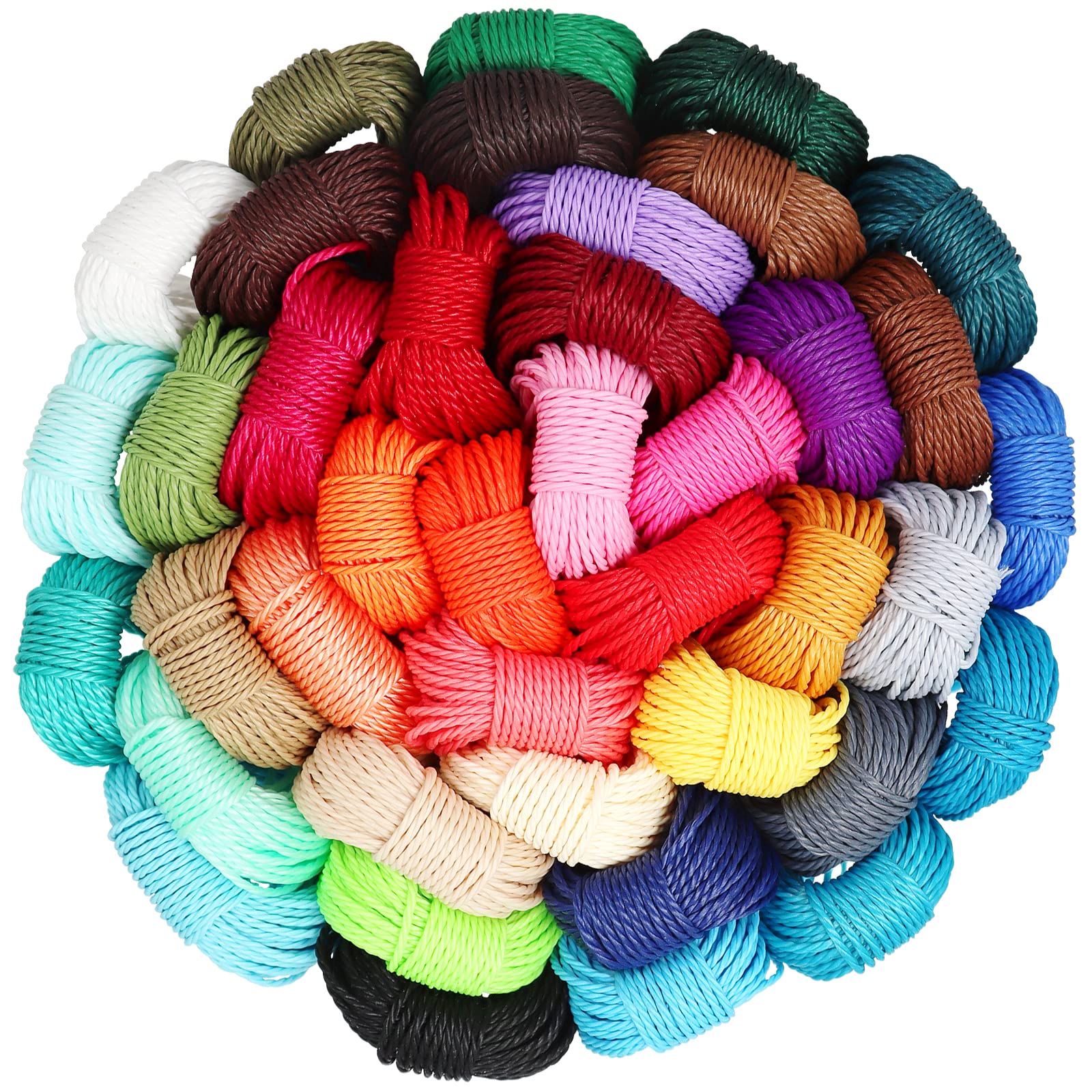 WillingTee 40 Colors 1mm Waxed Polyester Cord 437 Yard 1mm Waxed Bracelet  Cord Wax String Cord