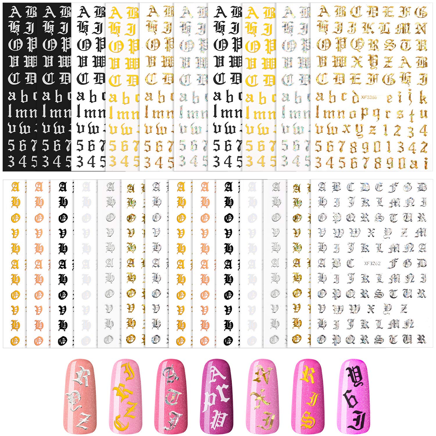 Nail Art Stickers Decals Alphabet English Letters -  Israel