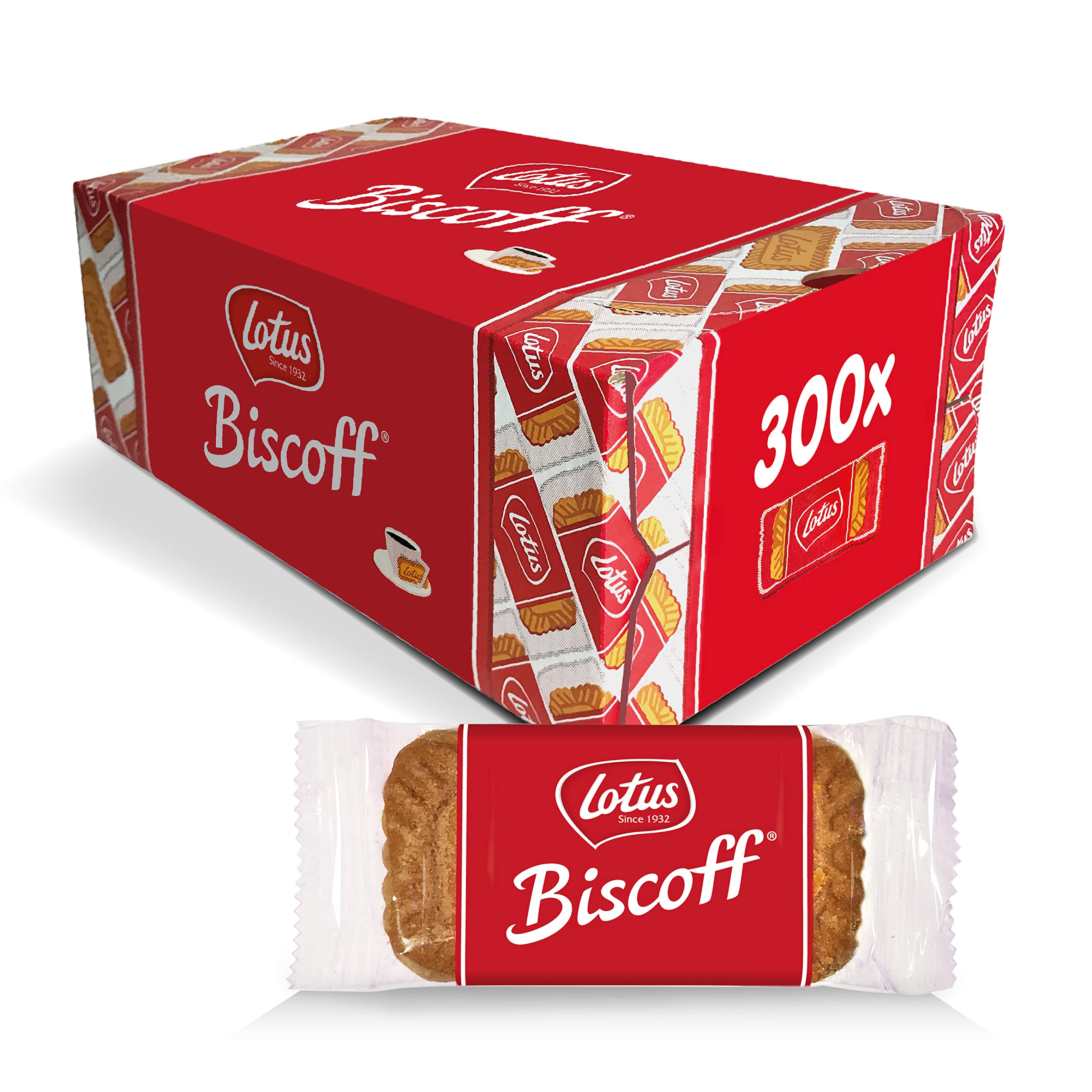 Lotus Biscoff Cookies Caramelized Biscuit Cookies 300 Cookies Individually  Wrapped Vegan,0.2 Ounce (Pack of 300)