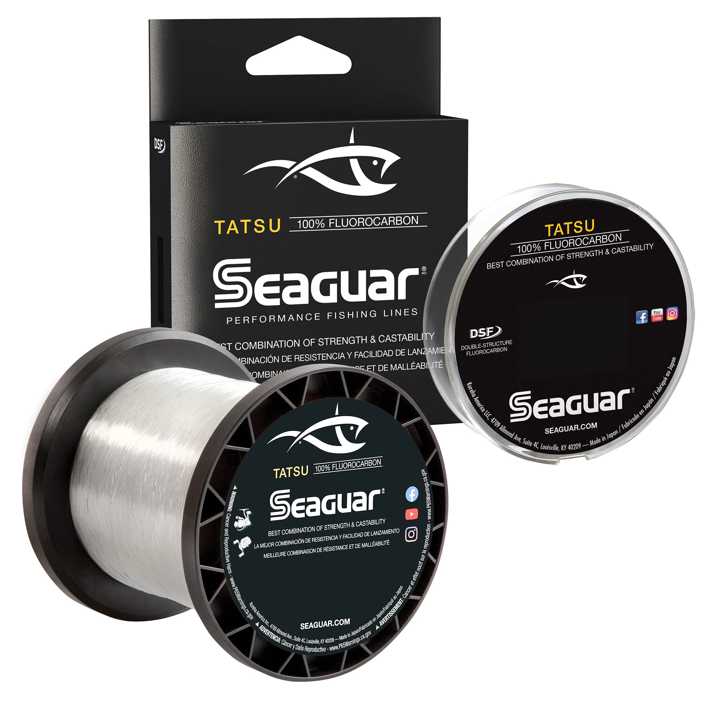 Seaguar Tatsu, Strong and Supple, Premium, 100% Fluorocarbon Performance Fishing  Line, Virtually Invisible 6-Pounds/