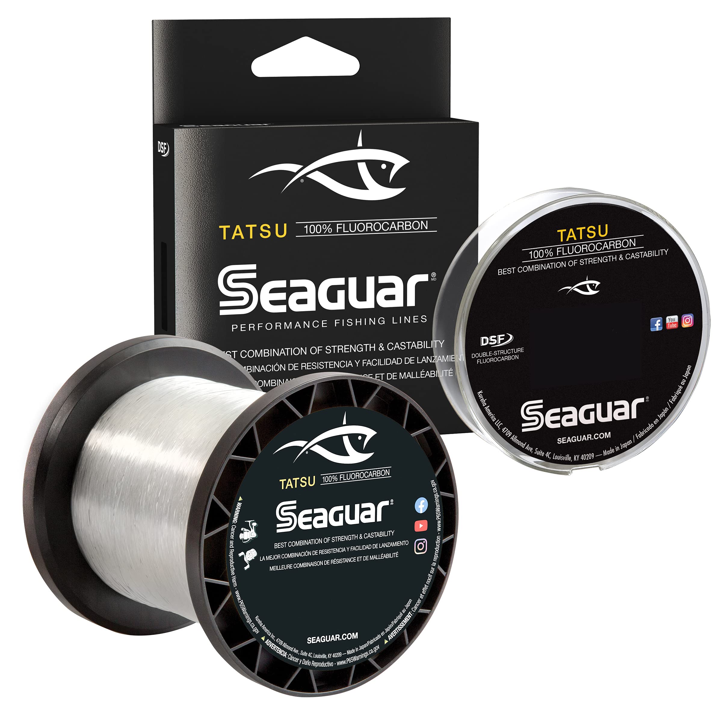 Seaguar Tatsu, Strong and Supple, Premium, 100% Fluorocarbon Performance  Fishing Line, Virtually Invisible 6-Pounds/