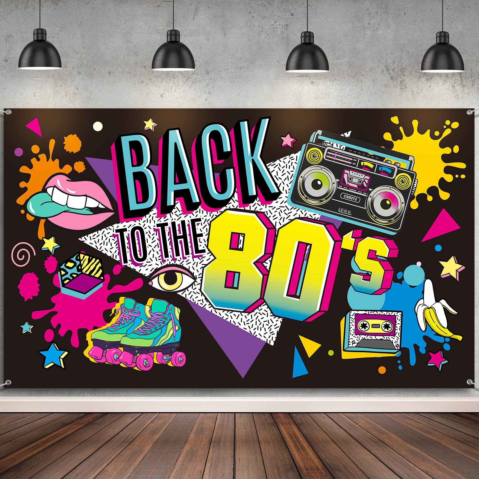 80\'s Party Decorations Back to The 80\'s Banner 80\'s Backdrop ...