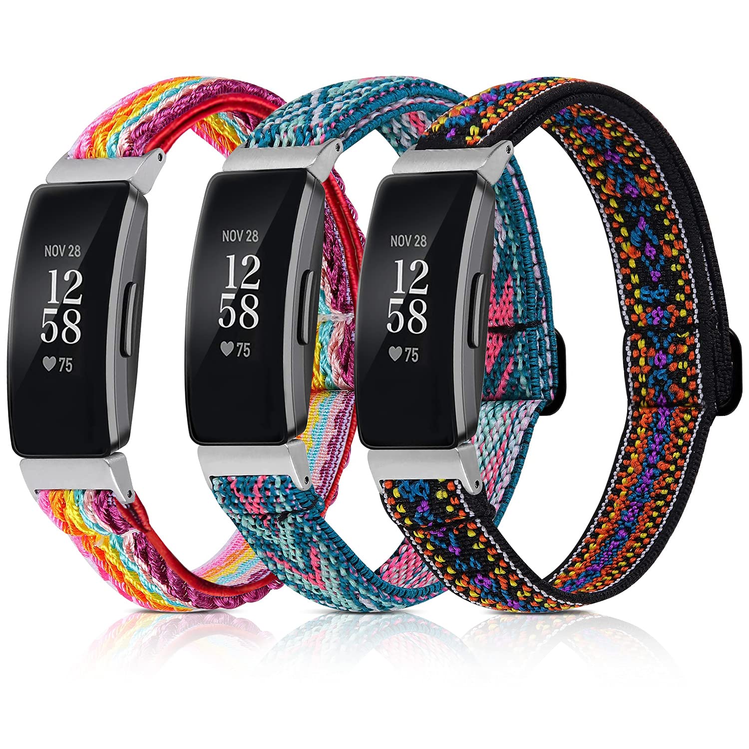 Elastic Watch Bands for Inspire 3 Fitbit Ace 2 / Fitbit Inspire 2 / Inspire  HR / Fit Ace 3 and Fitbit Inspire Boho Hippie Pattern Rainbow -  Finland