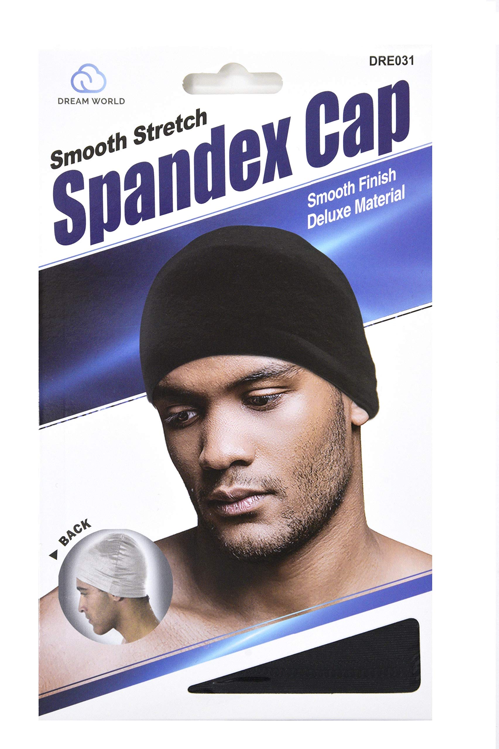 Dream Smooth Stretch SPANDEX CAP Smooth Finish Deluxe Material Color Black  (Item 031 Black) 2 pack