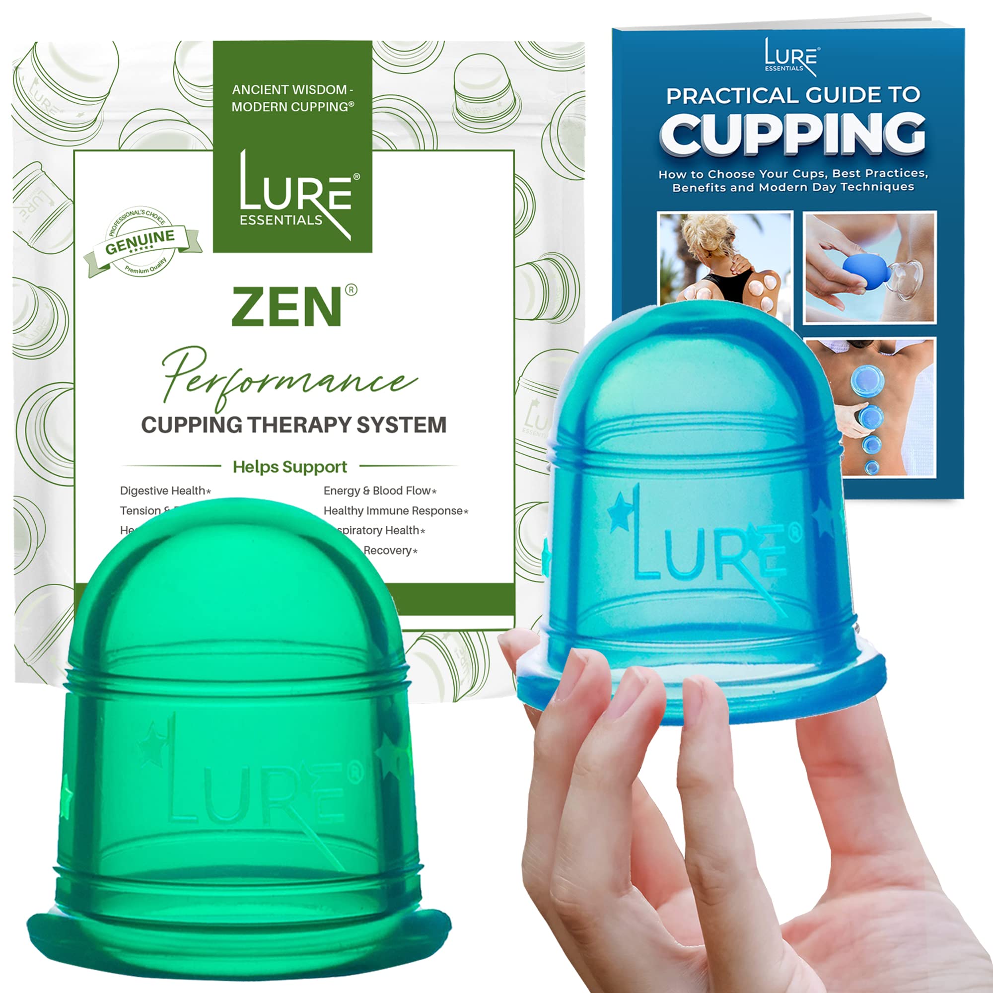  LURE Essentials Edge Cupping Therapy Set - Cupping Kit For  Massage Therapy - Silicone Cupping Set - Massage Cups For Cupping Therapy