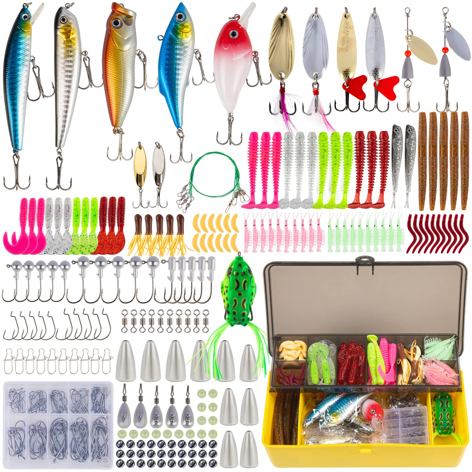 Trout Fishing Tackle Kit -150pcs Minnow Crankbait Lures Jigs
