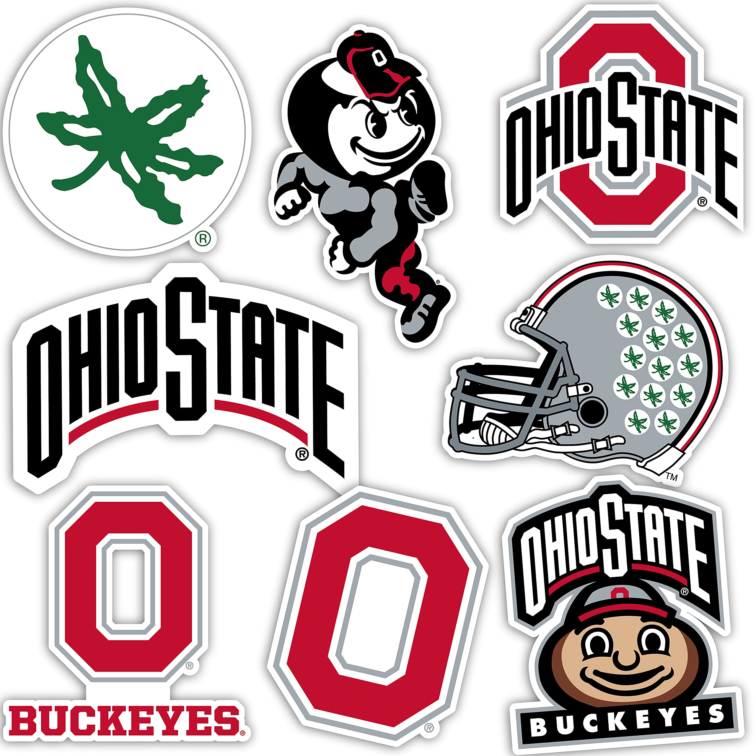 Ohio State Vinyl Multi-Sticker Sheet. Perfect For Laptops & Water