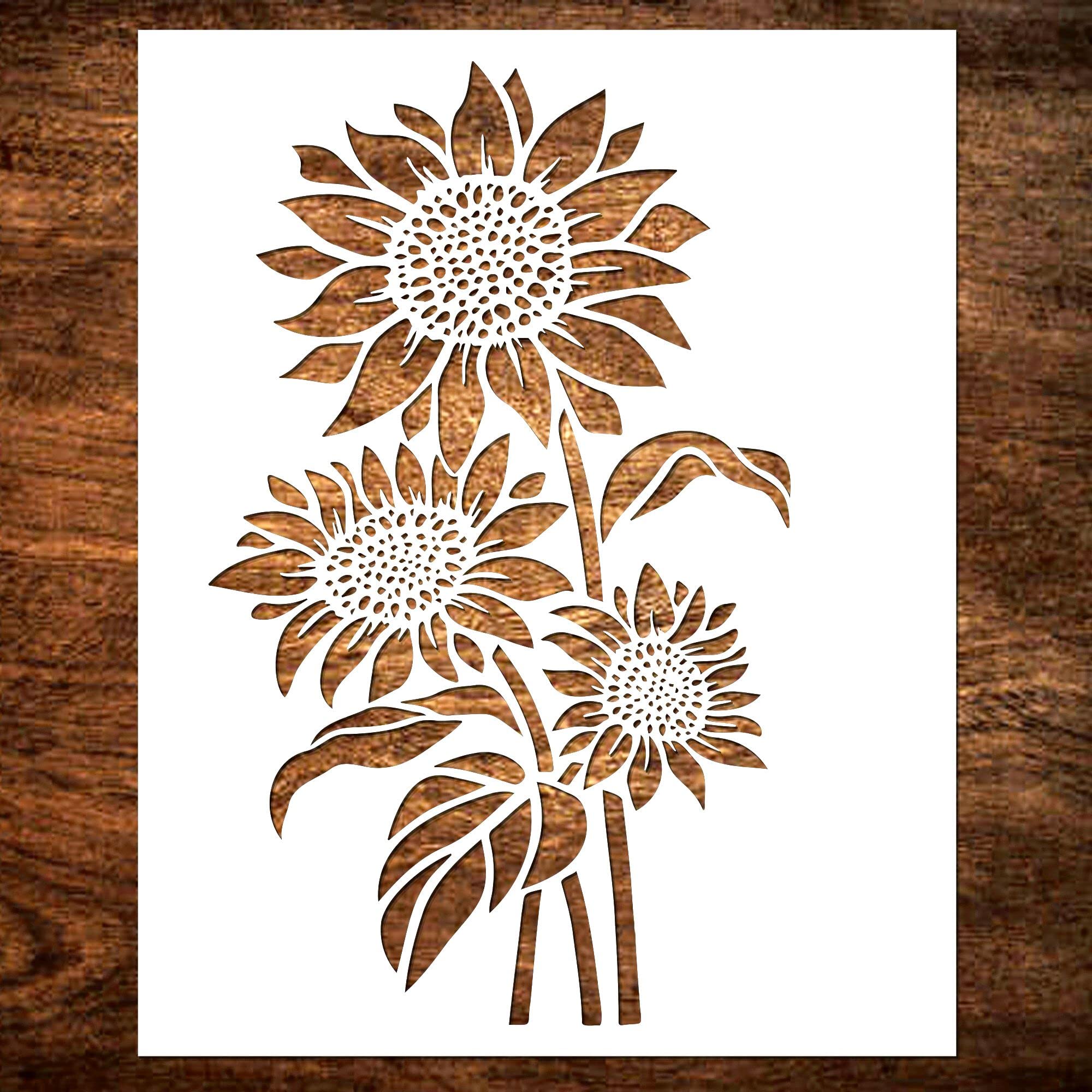 DLY LIFESTYLE Large Sunflower Stencil (12x15 Inches) - Reusable