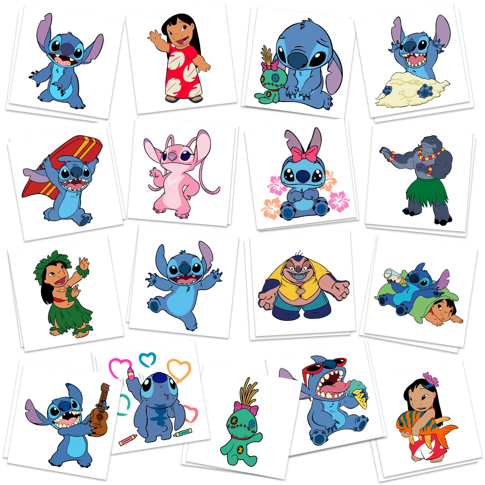 Stitch Party Supplies 34Pcs Temporary Tattoos Party Favors