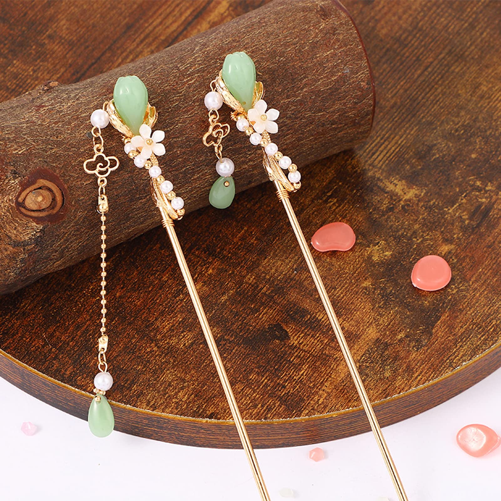 Hanfumodern Hanfu Accessories Retro Hairpin Chinese Flower Tassel Pendant Hair Stick